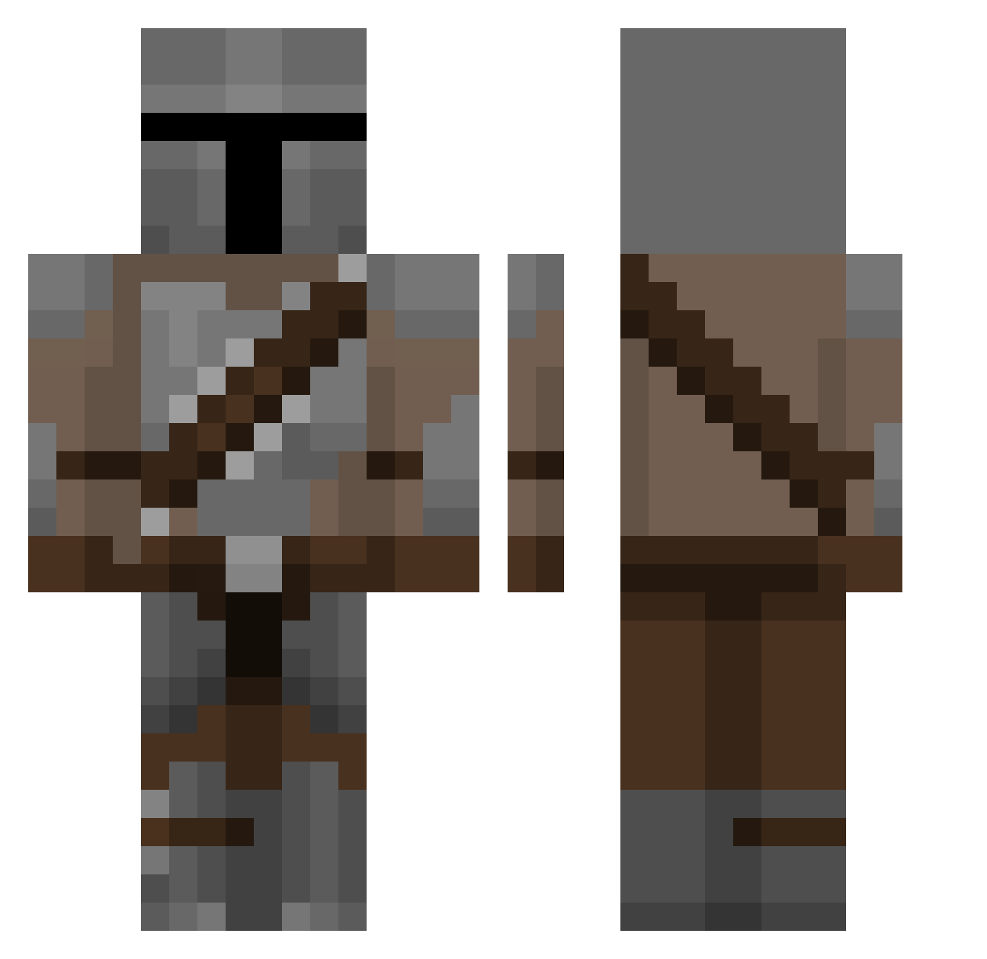 Trefases Minecraft skin, front and back view