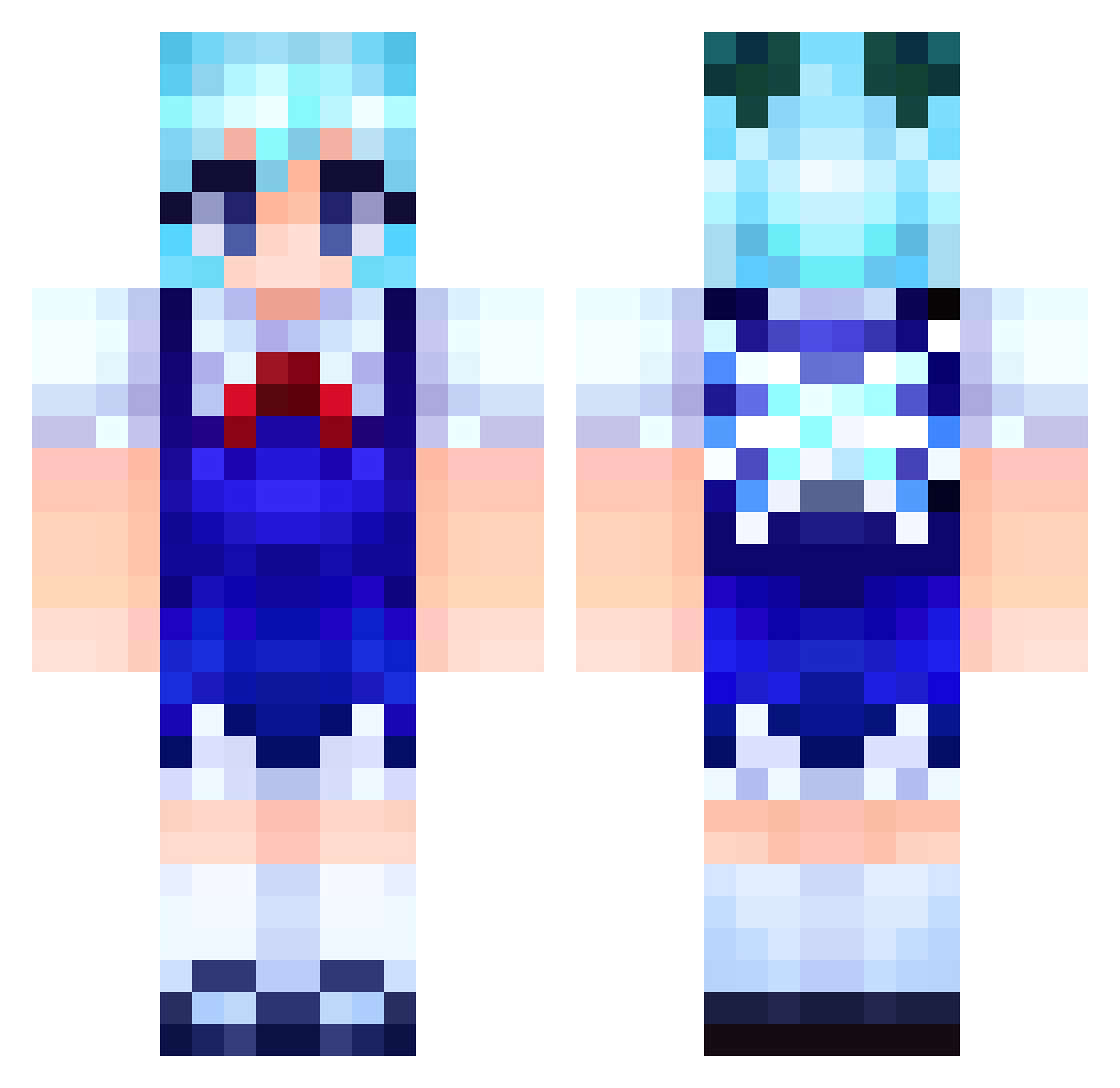 Wahtu Minecraft skin, front and back view