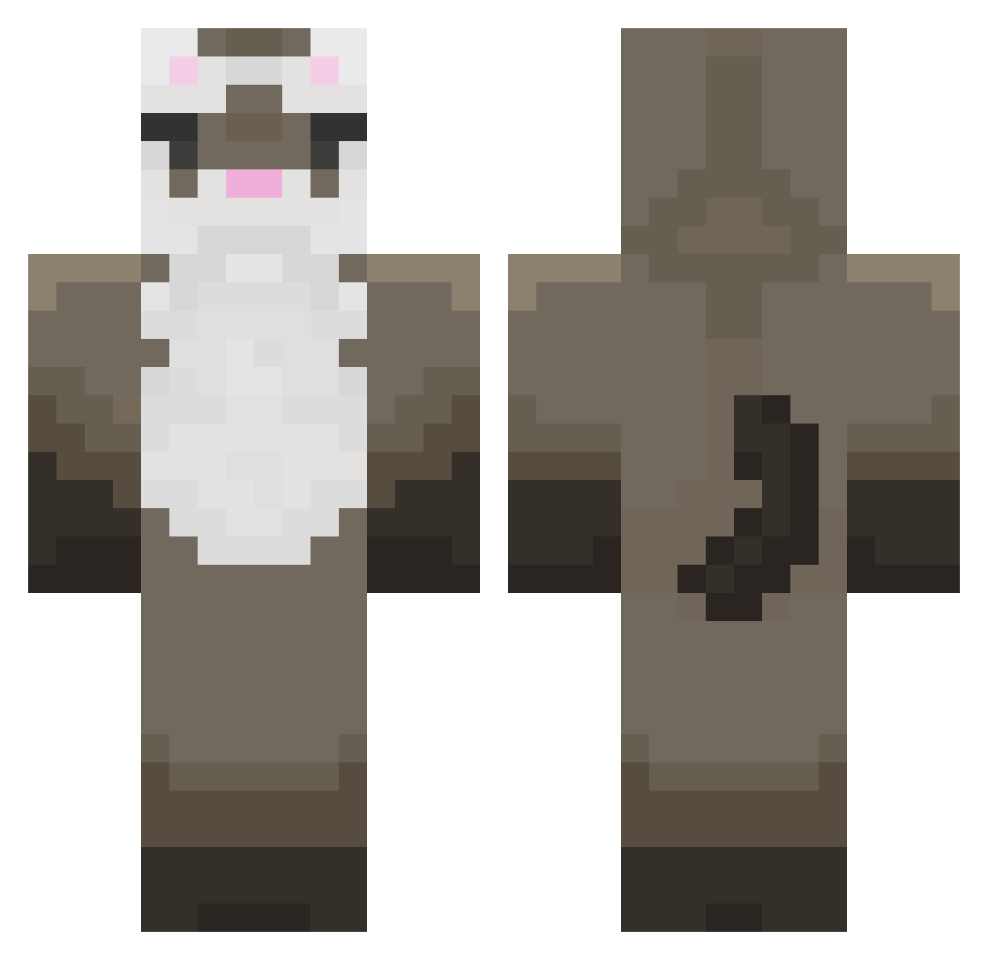 Majora320 Minecraft skin, front and back view