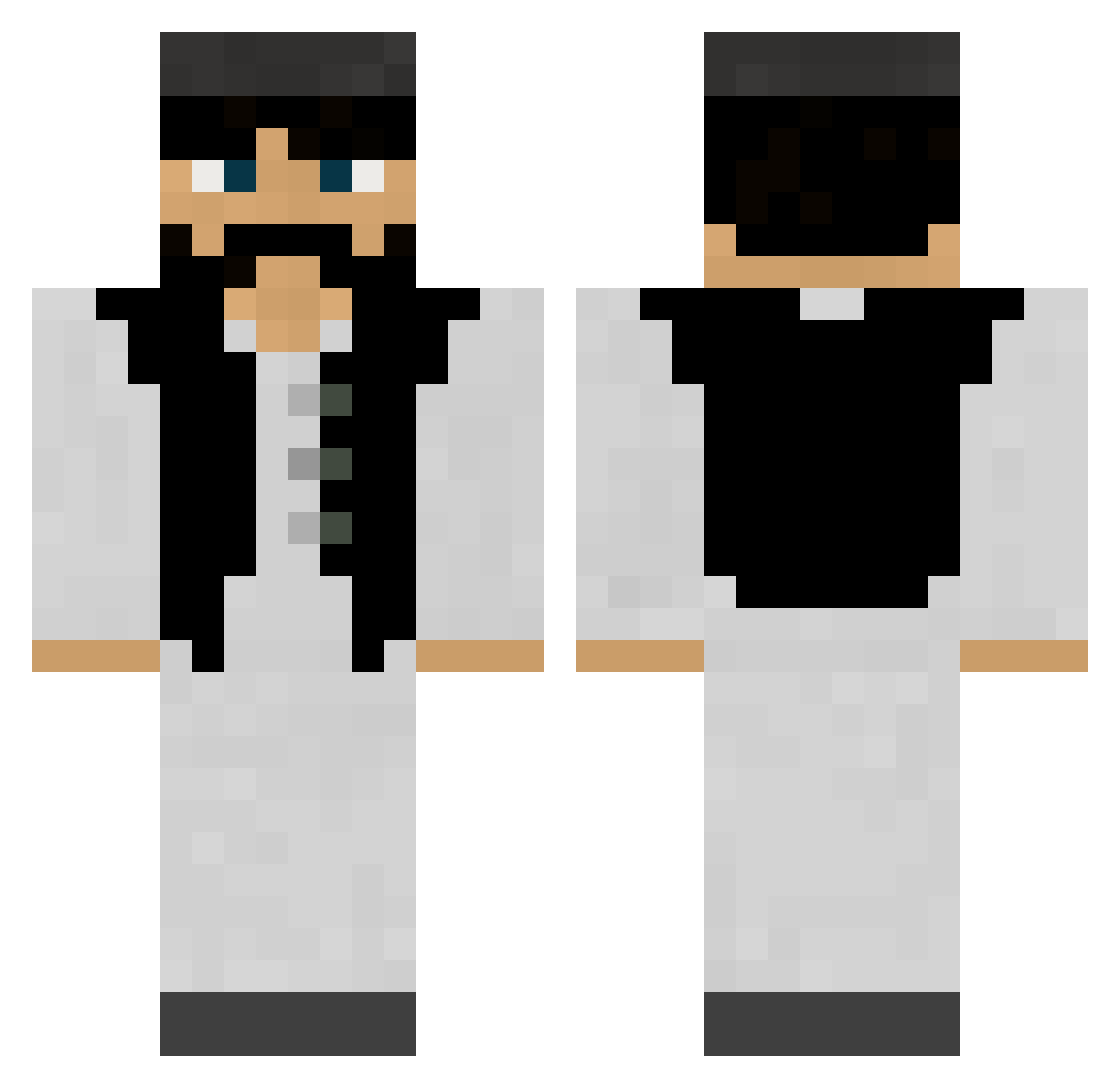Fizzledigger Minecraft skin, front and back view
