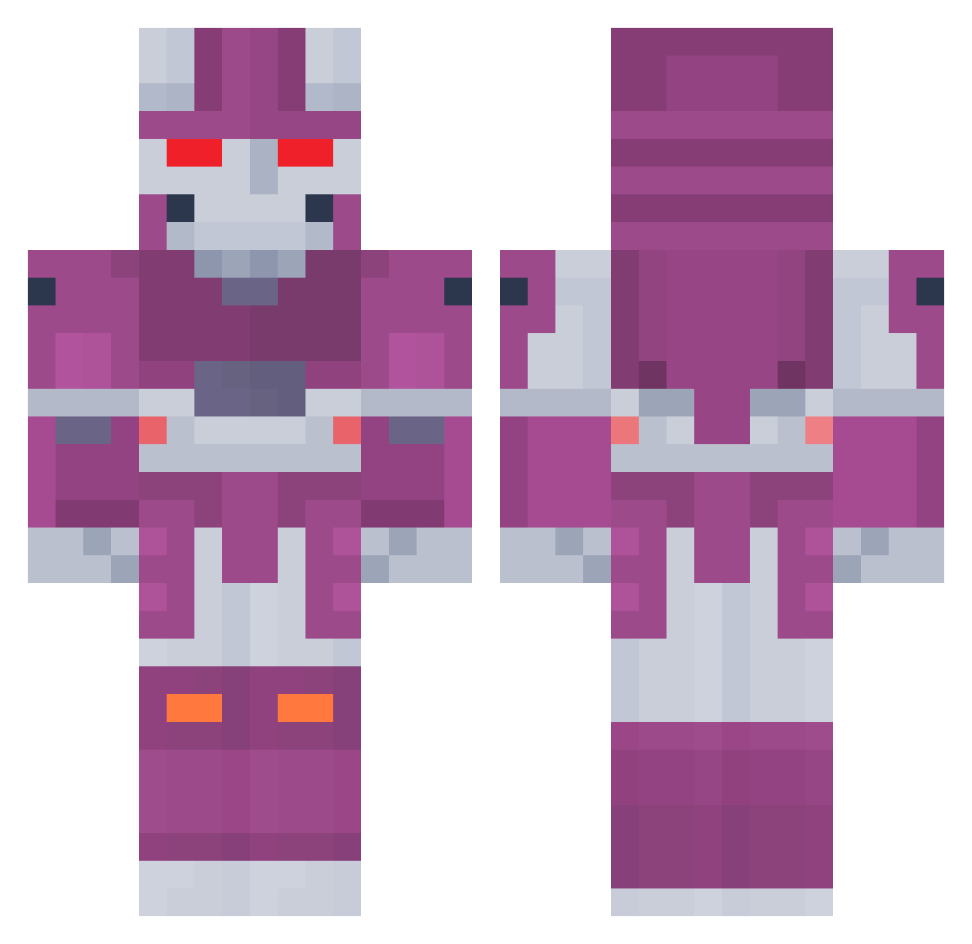 InsectElement Minecraft skin, front and back view