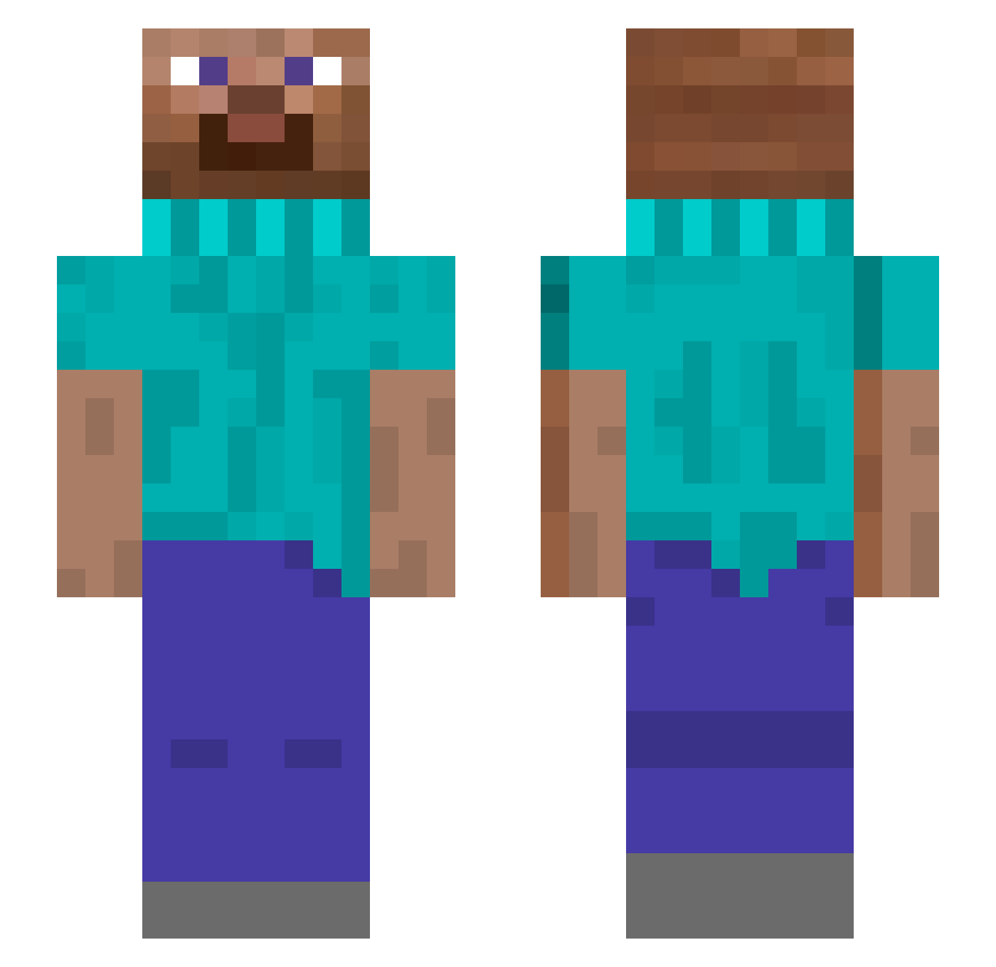 Aiders Minecraft skin, front and back view