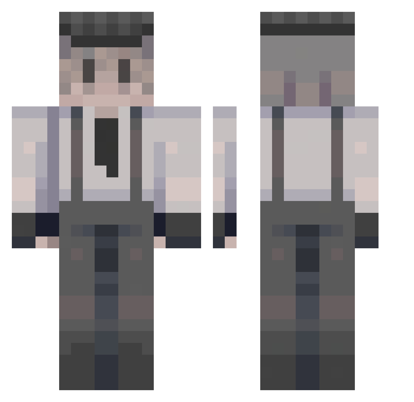 SpookiZ_ Minecraft skin, front and back view