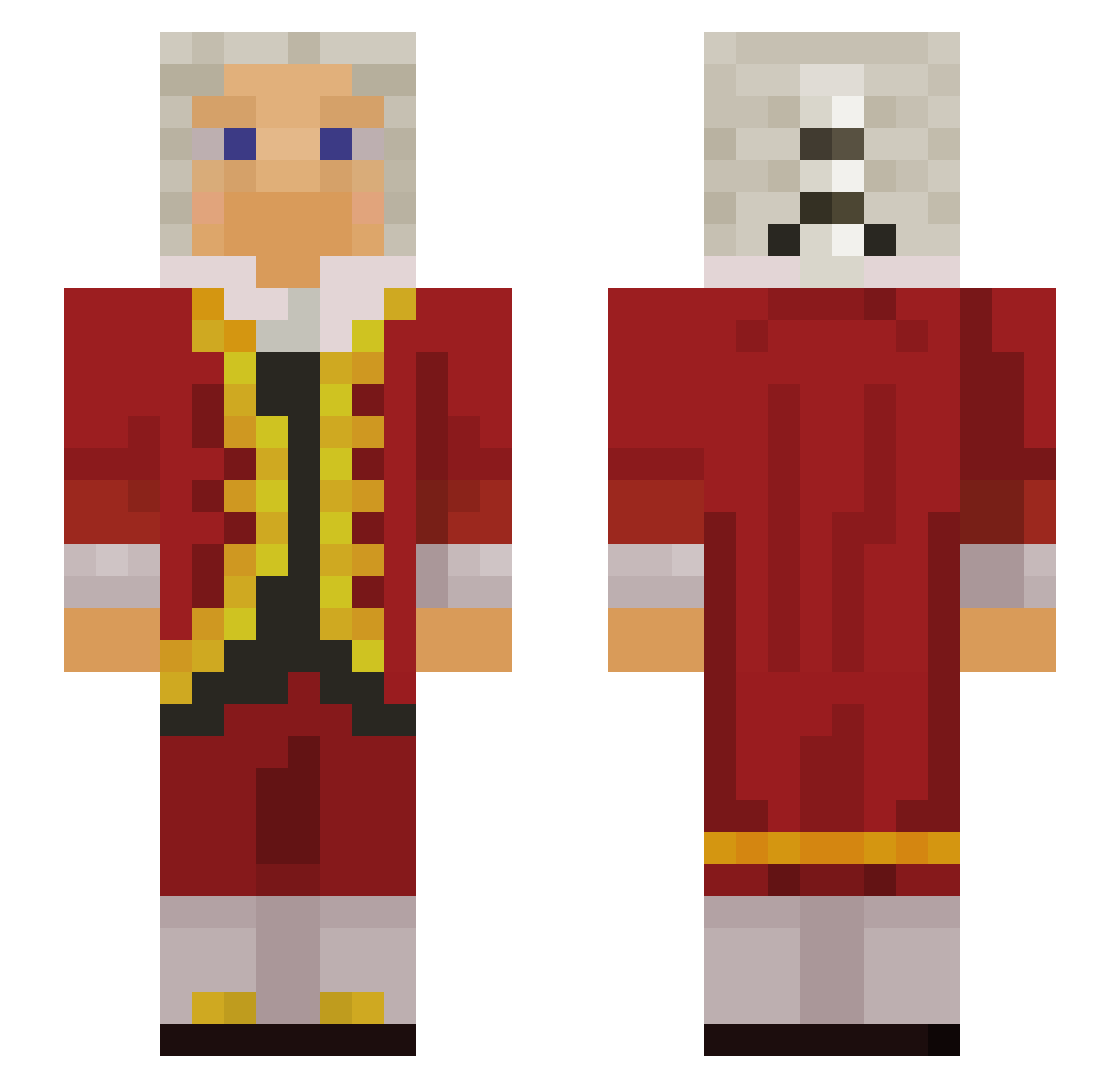 Joe439 Minecraft skin, front and back view