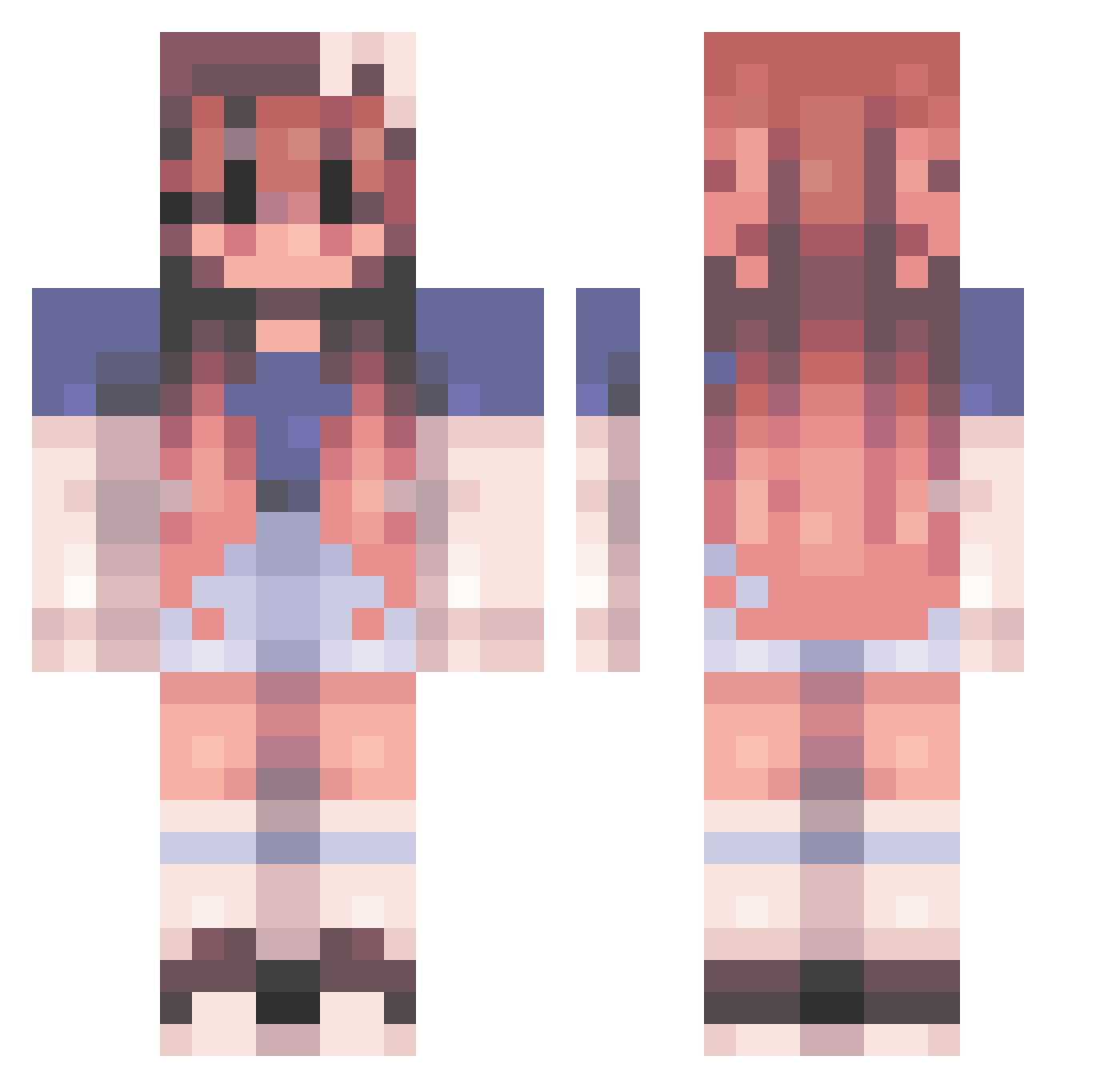 SSSanya2 Minecraft skin, front and back view