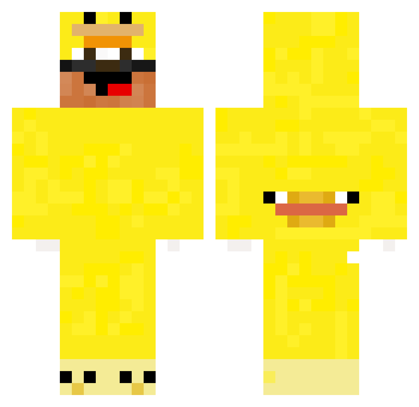 DuckyLuna Minecraft skin, front and back view