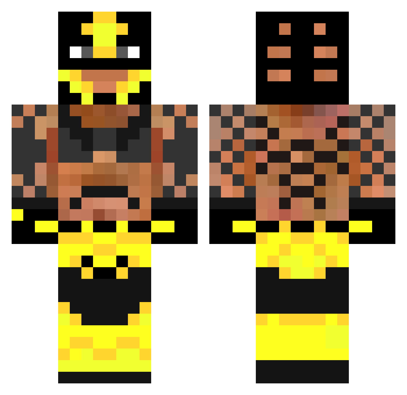 v1y Minecraft skin, front and back view