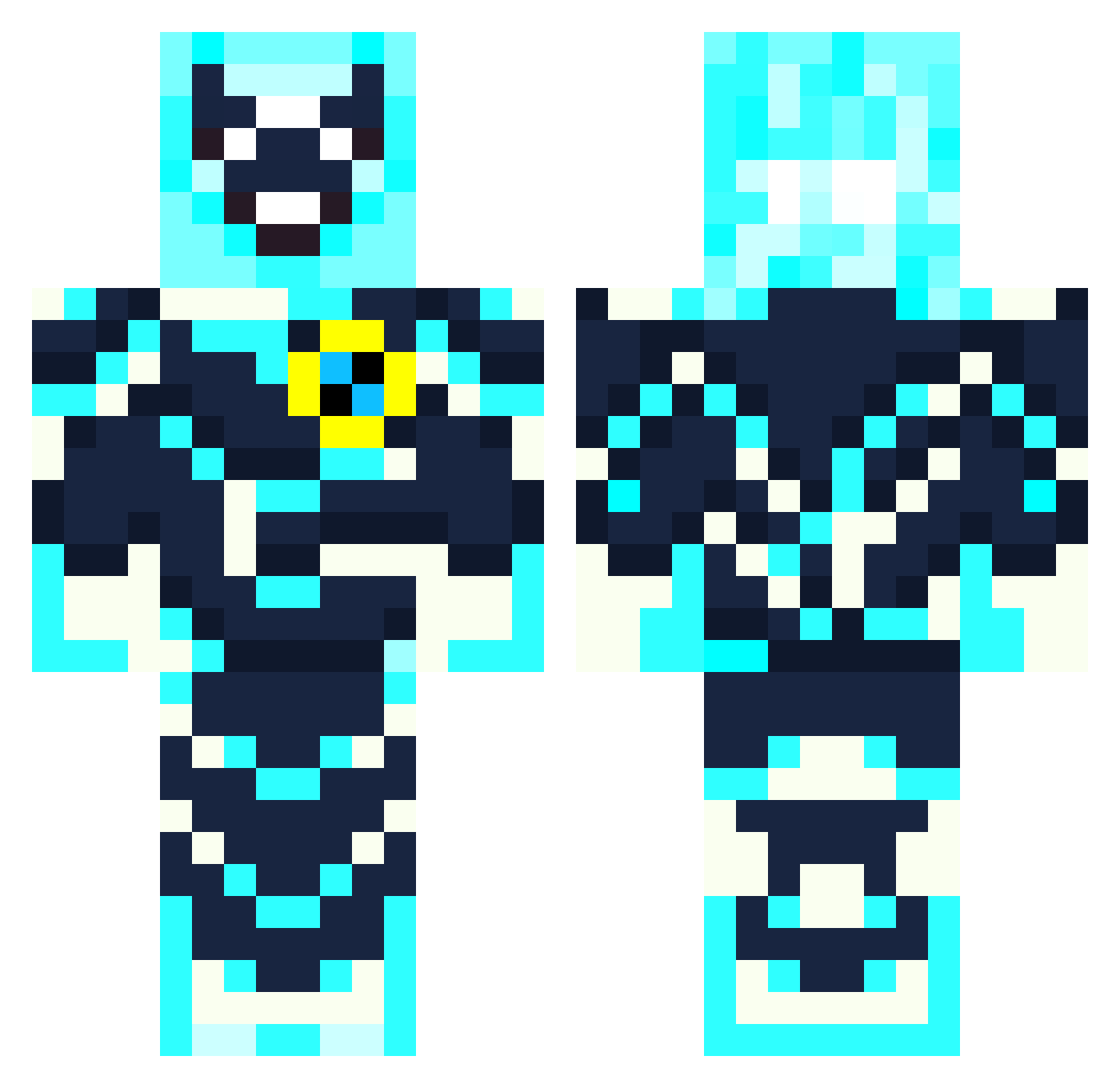 ItsSoIace Minecraft skin, front and back view