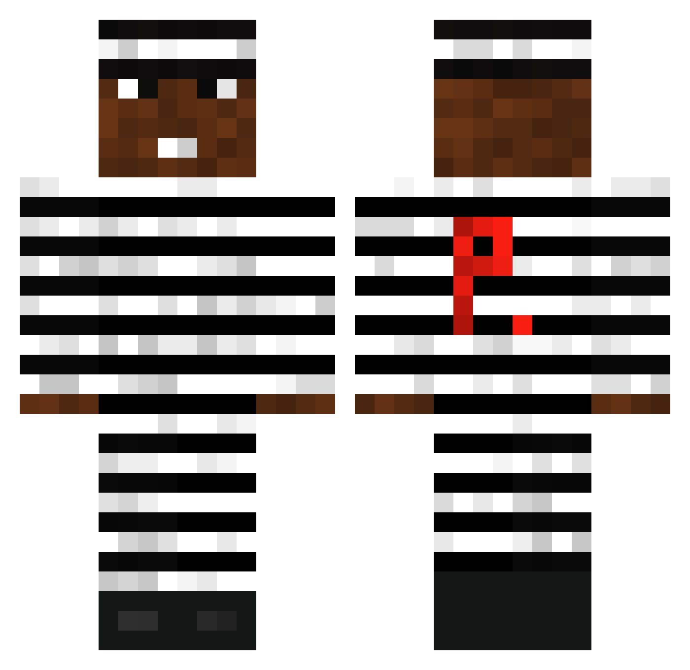 TheKingKev Minecraft skin, front and back view