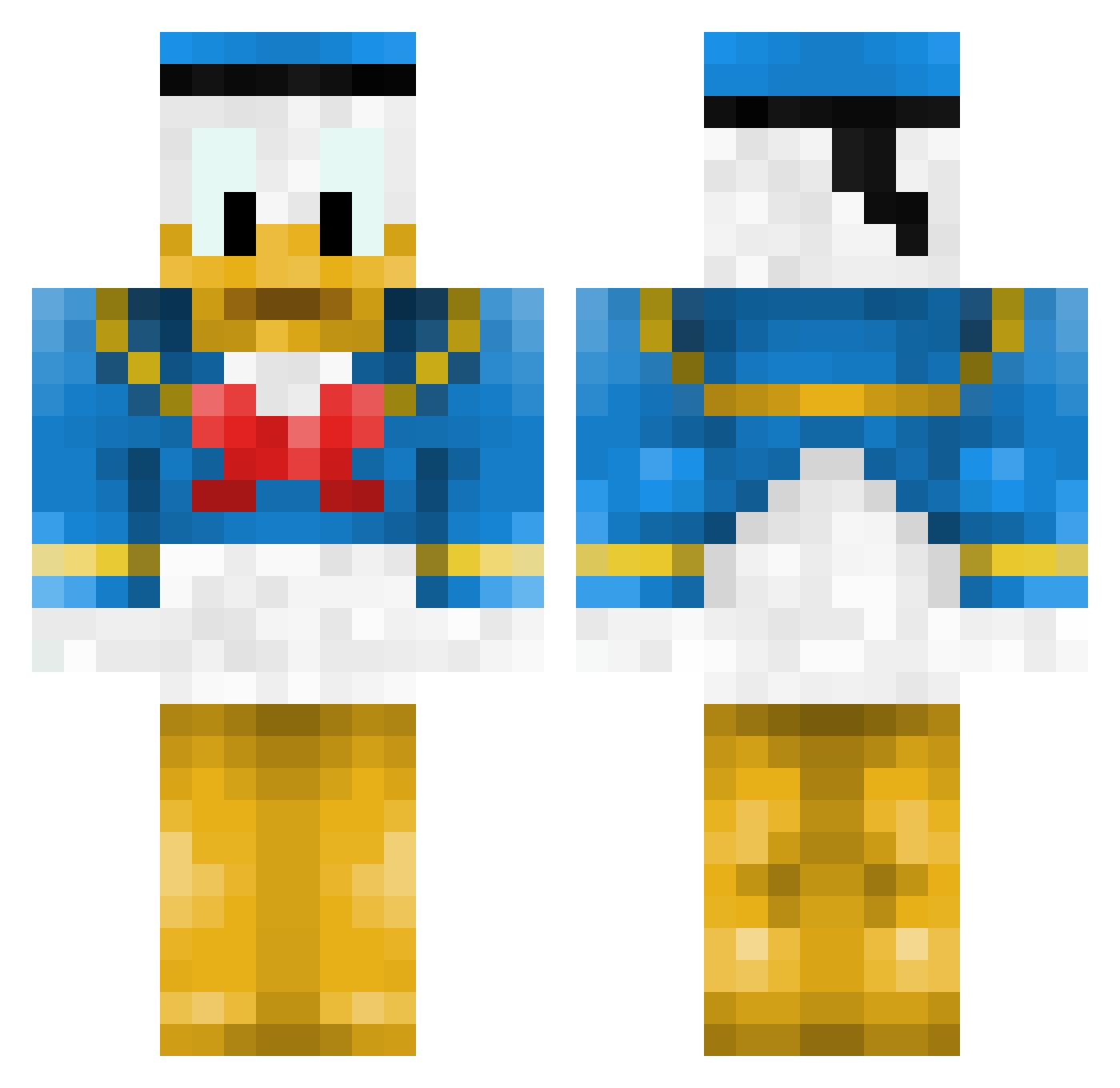timideridot Minecraft skin, front and back view