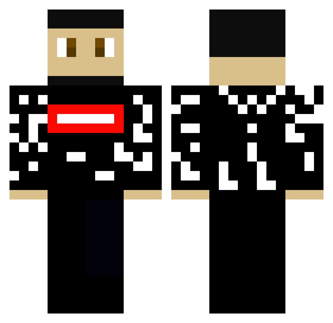 MichMex Minecraft skin, front and back view