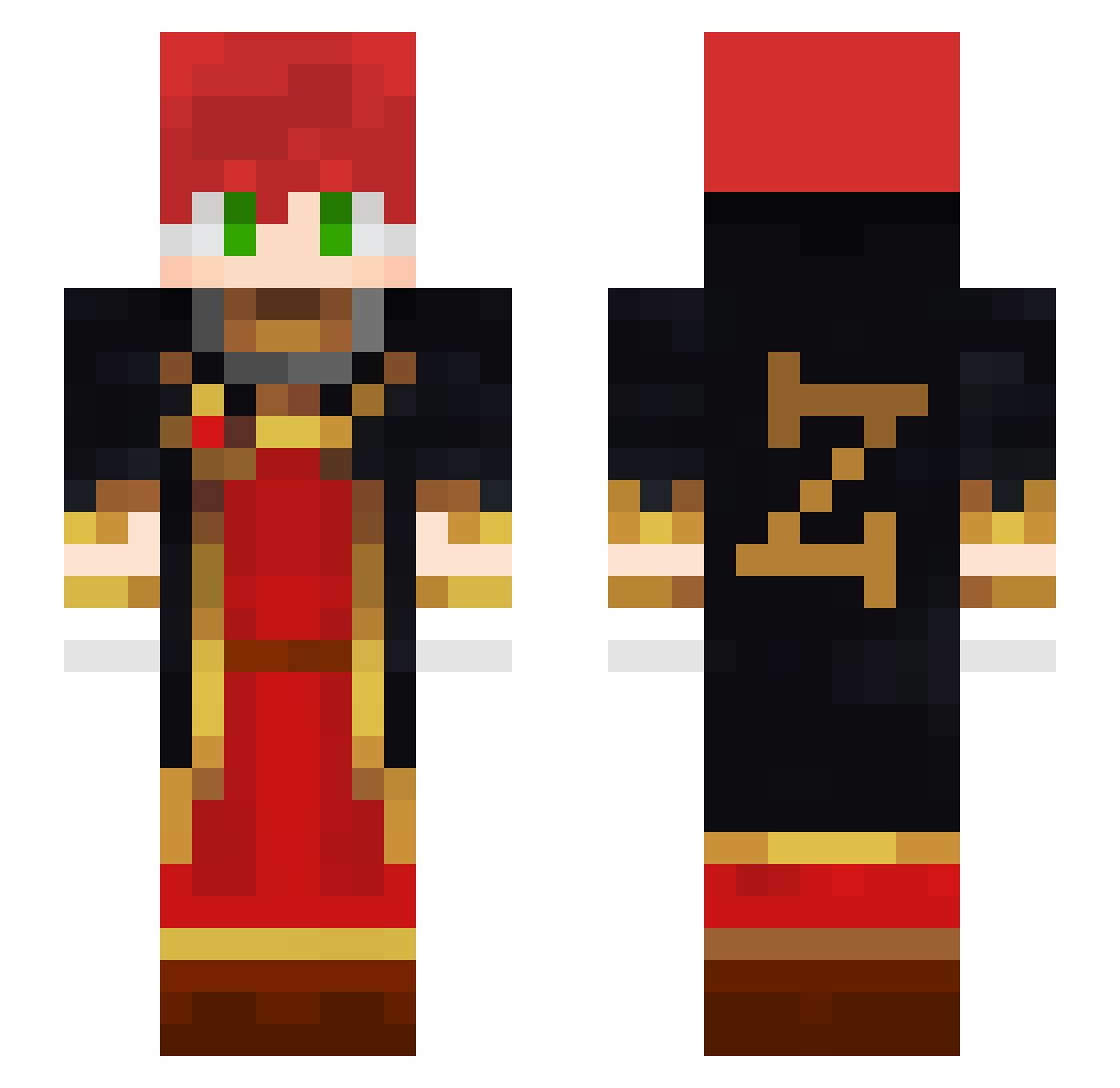 Zinxty Minecraft skin, front and back view