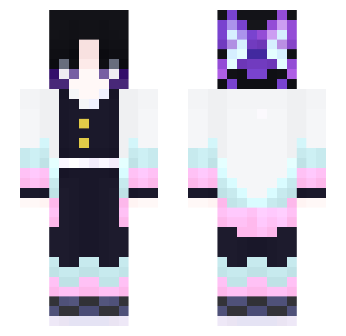 ButterflyZhao Minecraft skin, front and back view