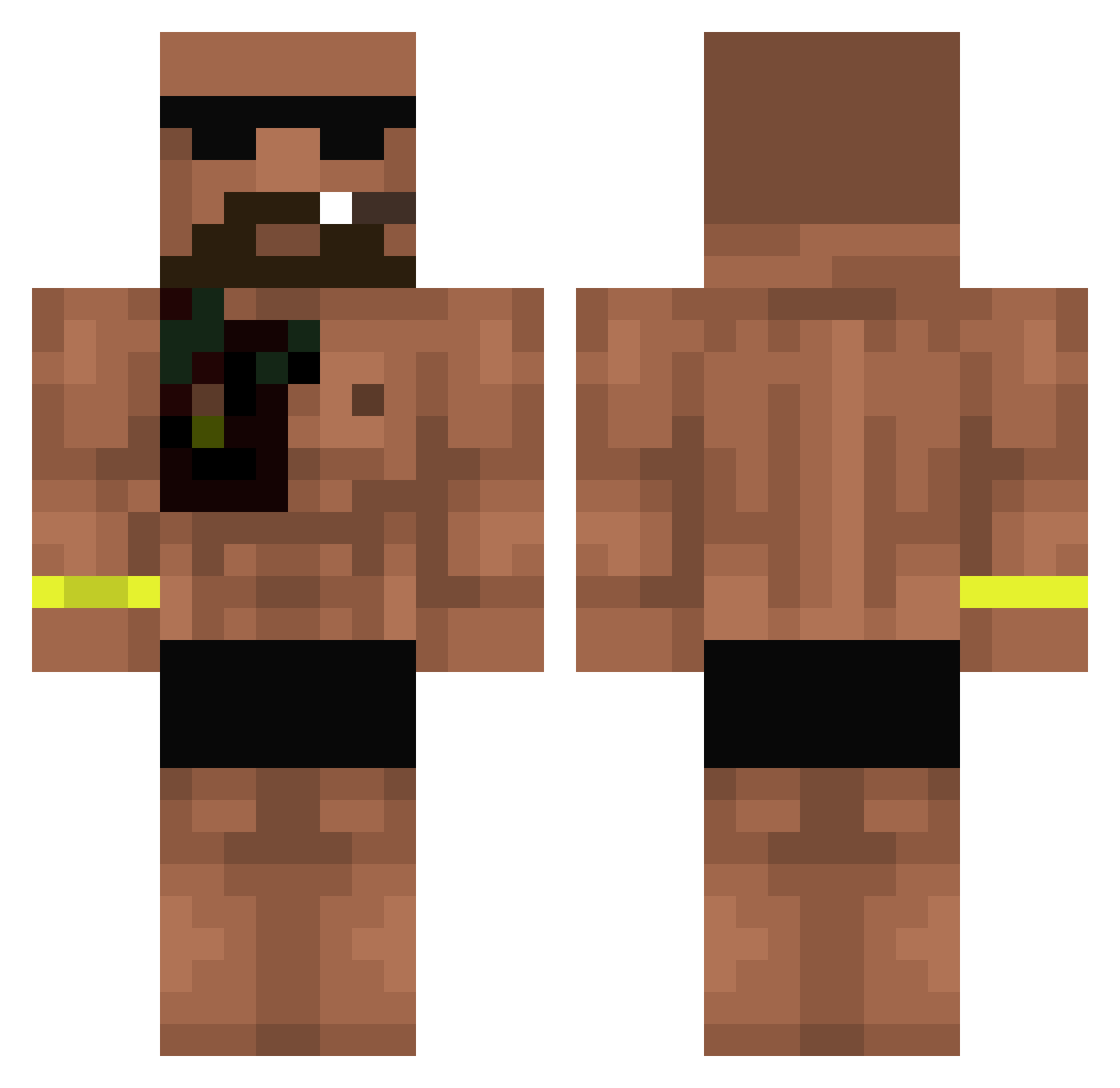 Kqsper Minecraft skin, front and back view