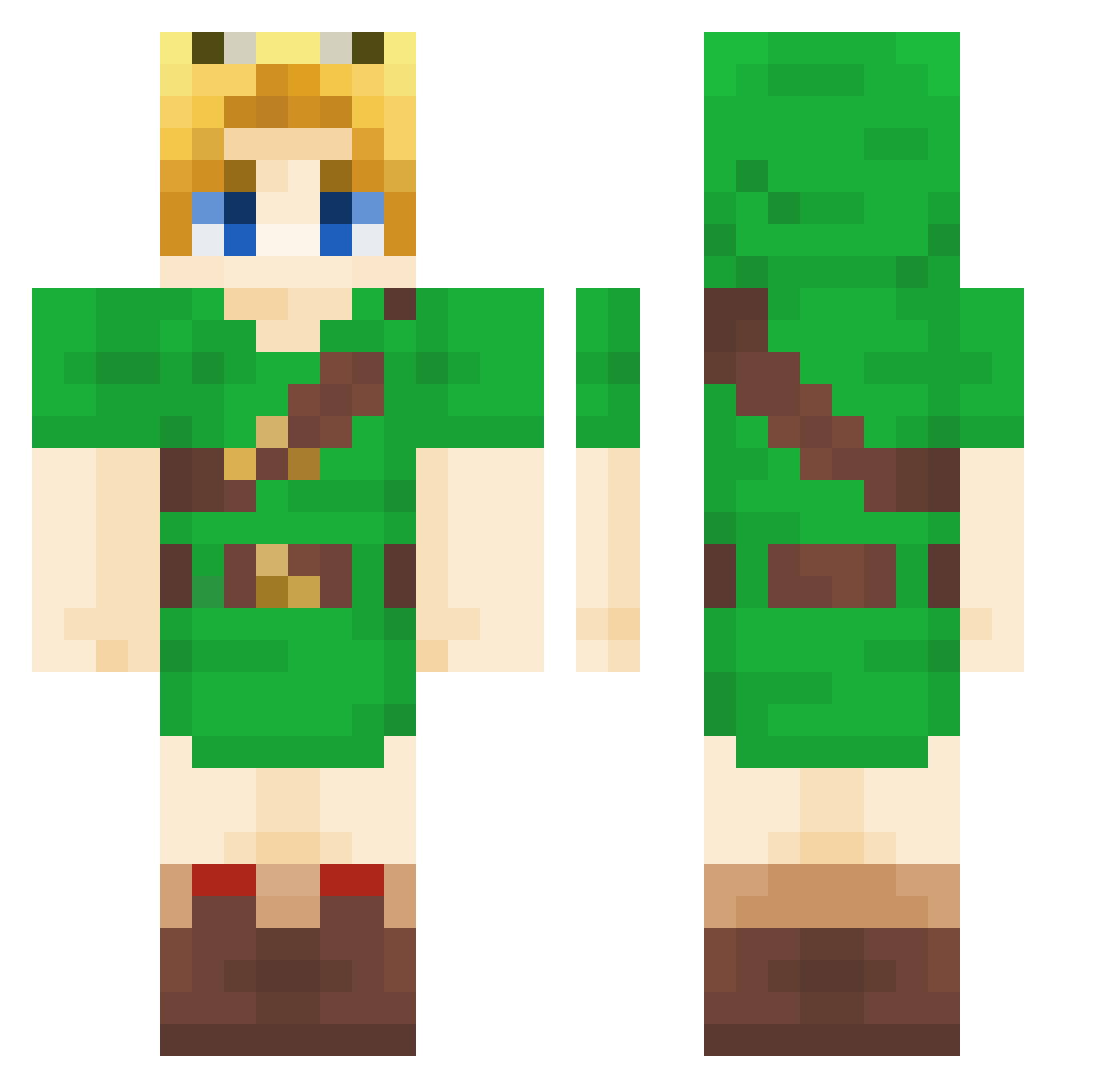 Score_X Minecraft skin, front and back view