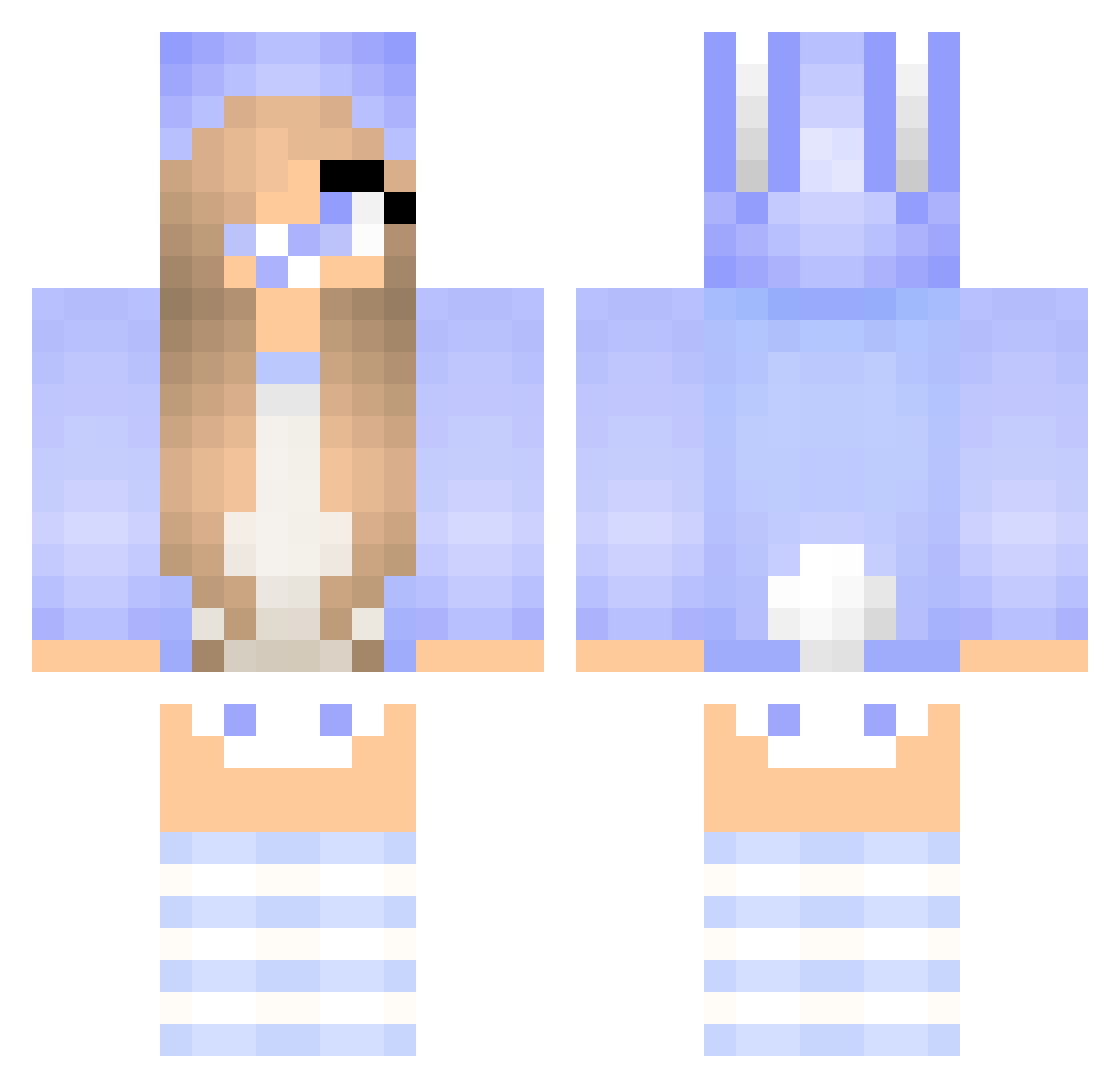 Nevat Minecraft skin, front and back view