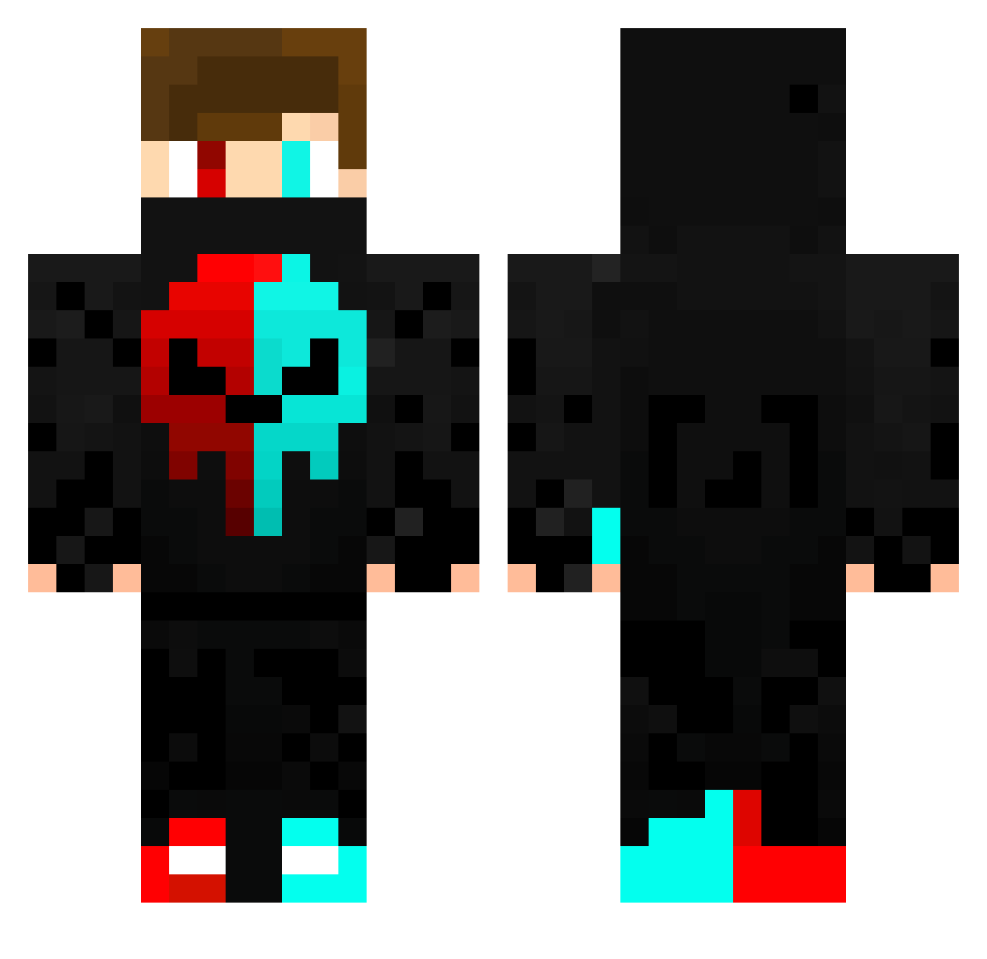 yashikamalik Minecraft skin, front and back view