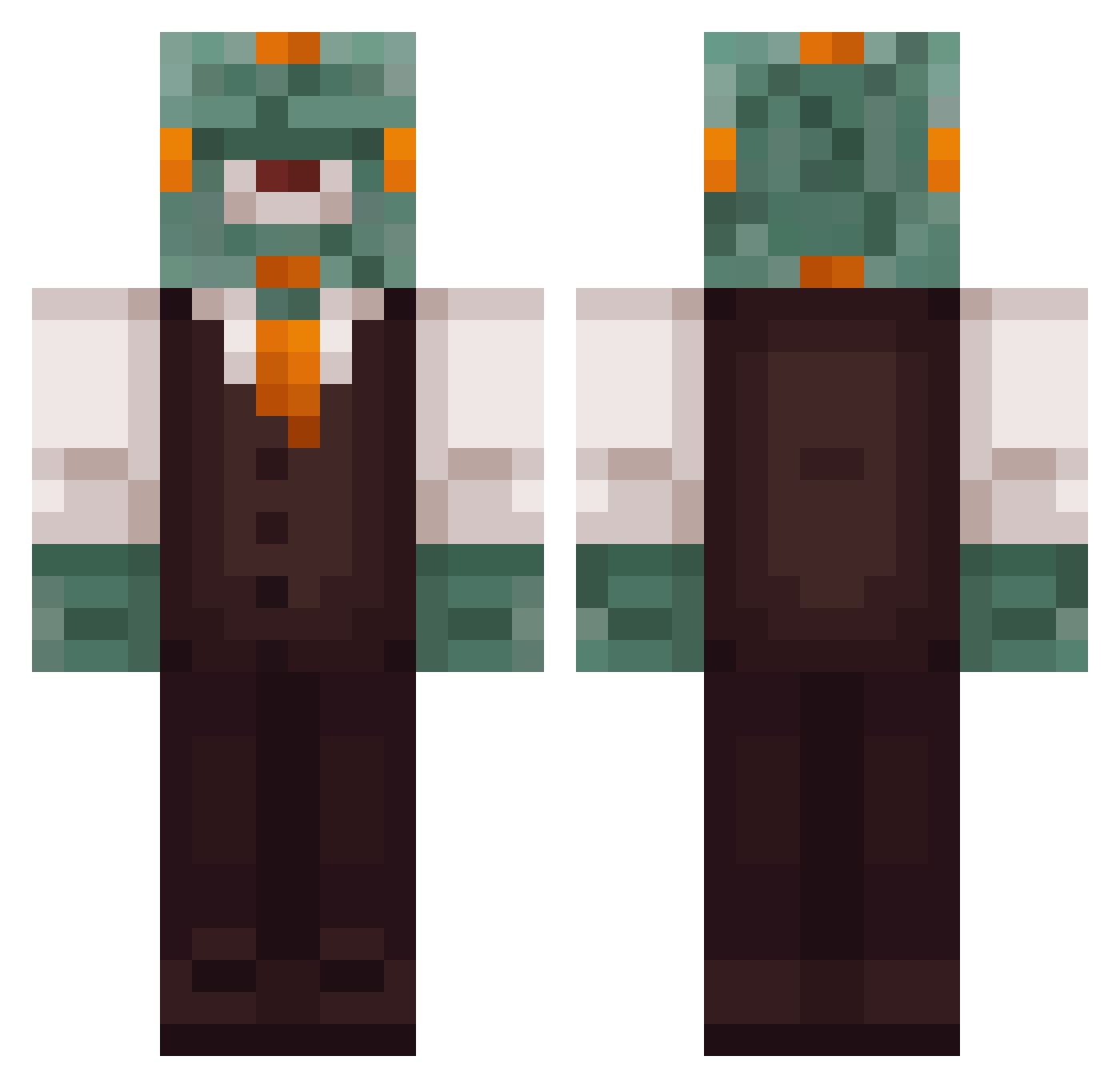 DodoBird7678 Minecraft skin, front and back view