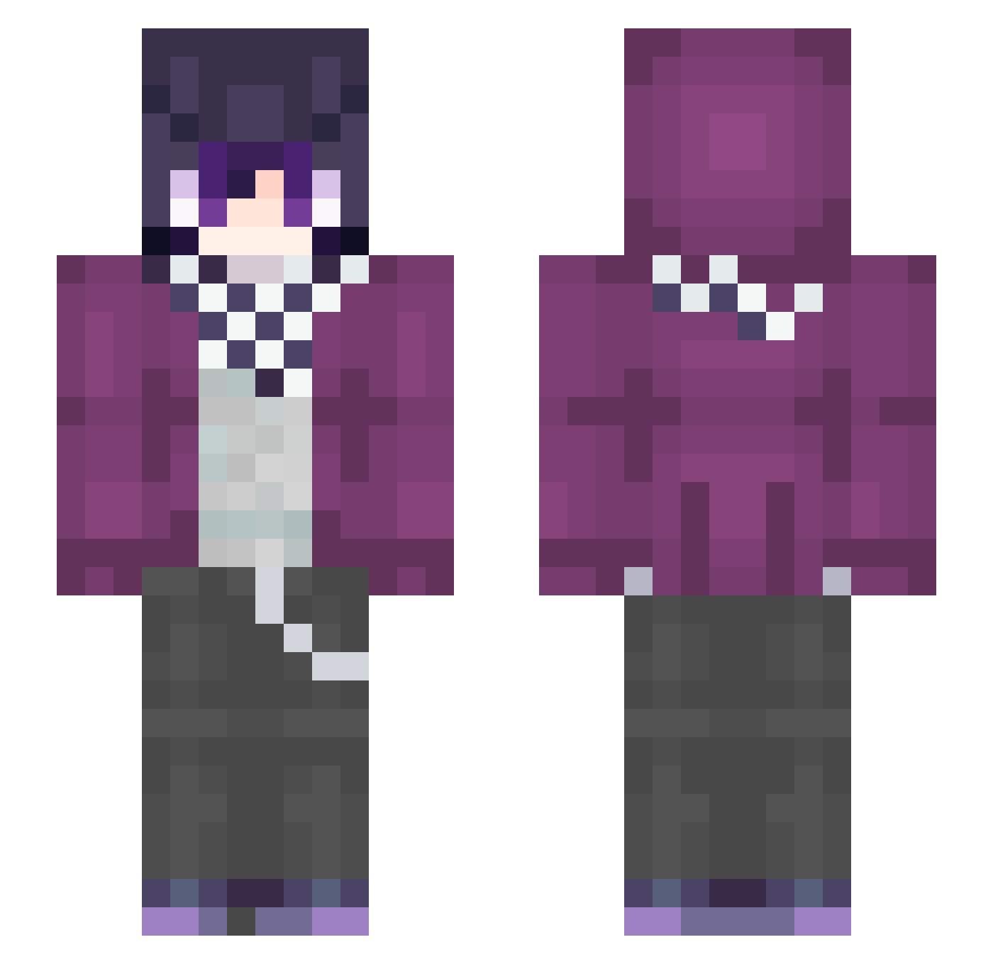 Rpurdy Minecraft skin, front and back view