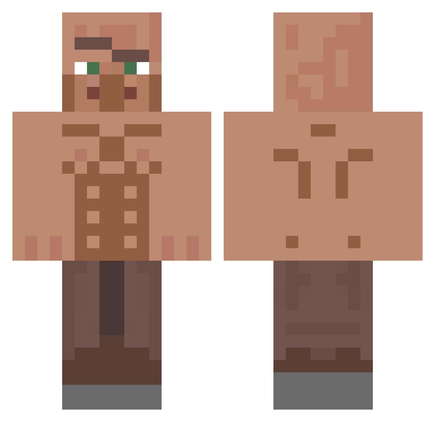 124x Minecraft skin, front and back view