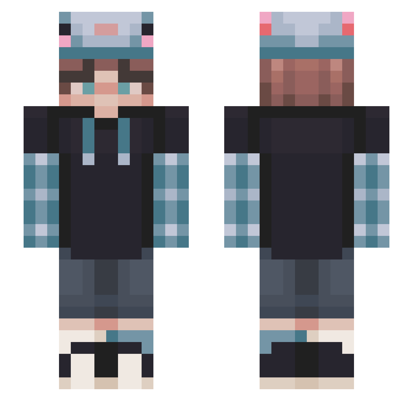 Genialno Minecraft skin, front and back view
