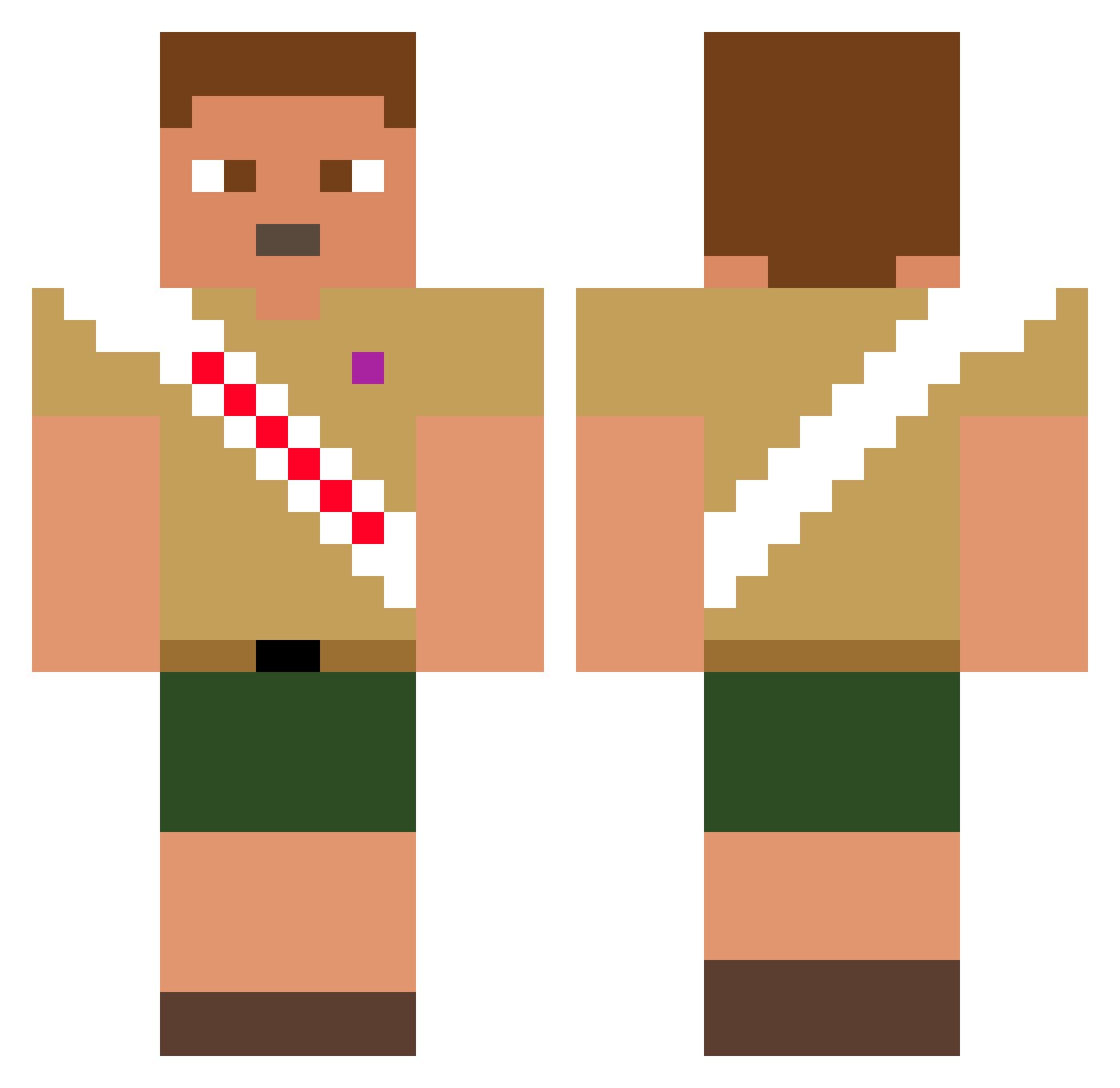 houli2 Minecraft skin, front and back view