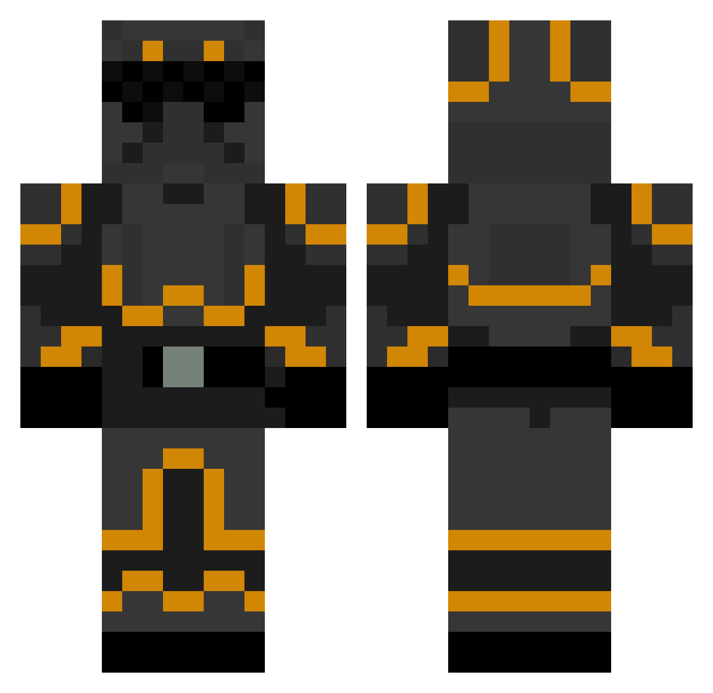 Alexcargo Minecraft skin, front and back view
