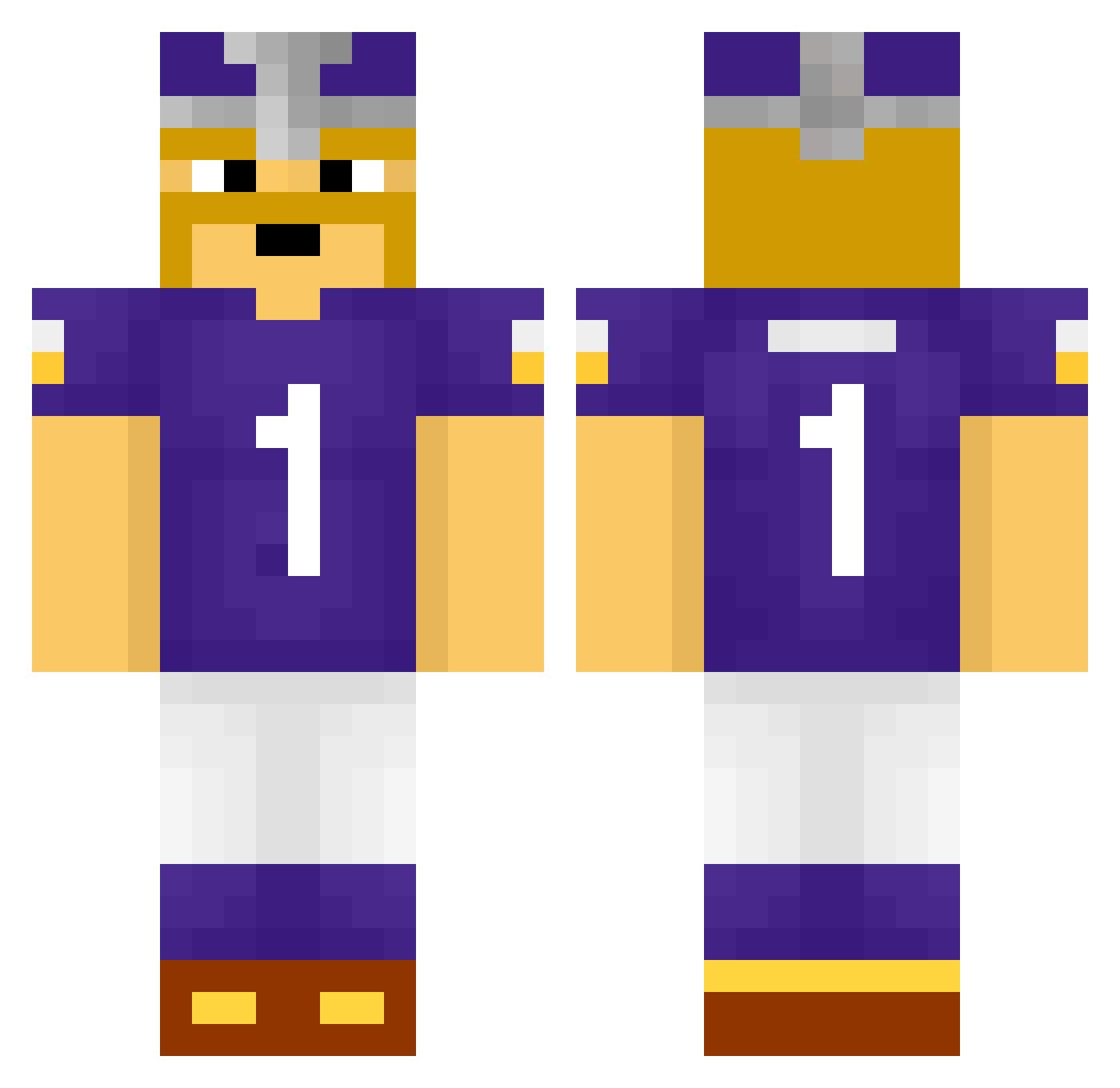 Zwro69 Minecraft skin, front and back view