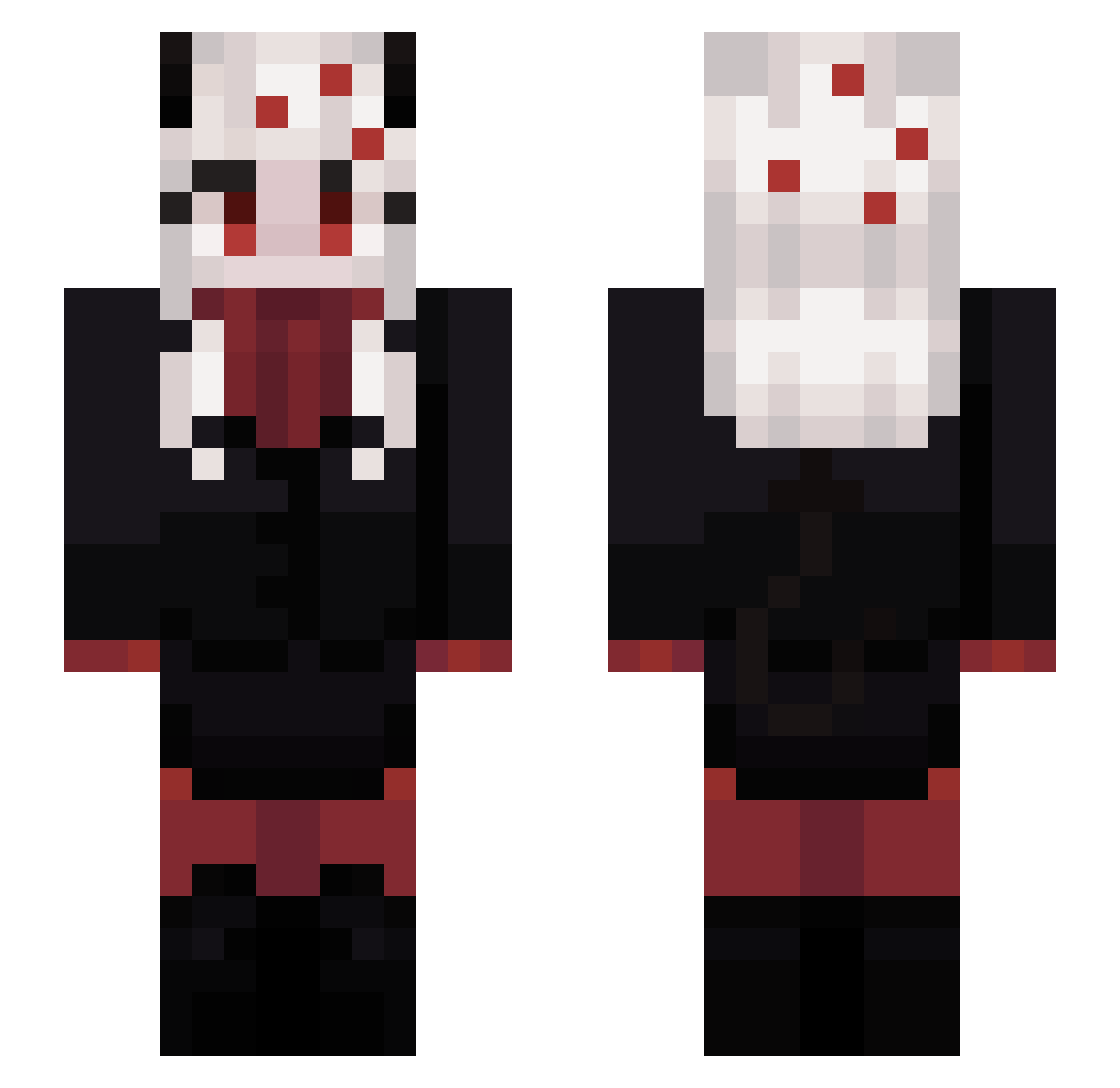 luchikki Minecraft skin, front and back view