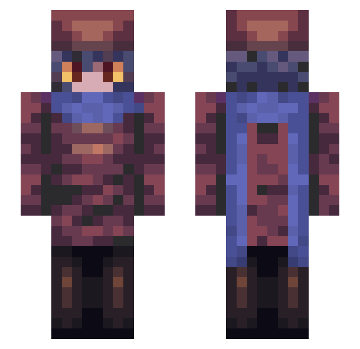 rimrumi Minecraft skin, front and back view