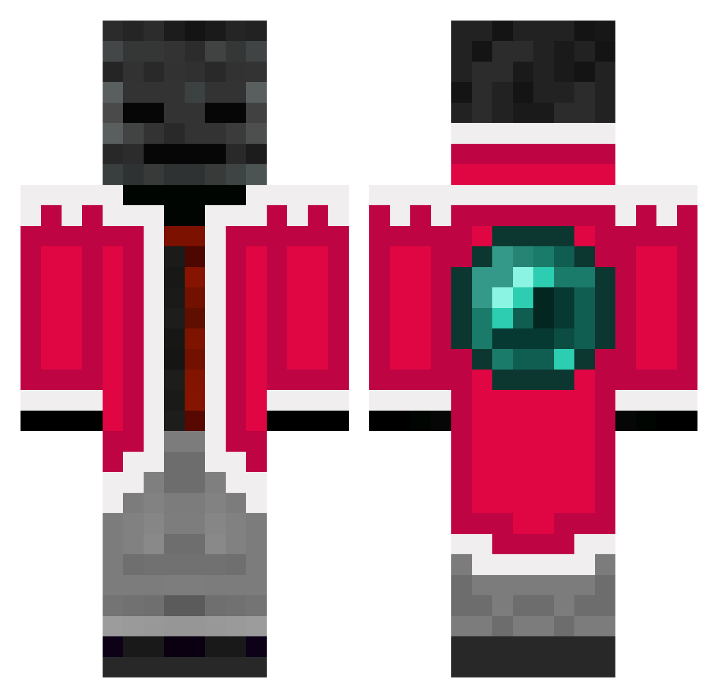 MelliGamer Minecraft skin, front and back view