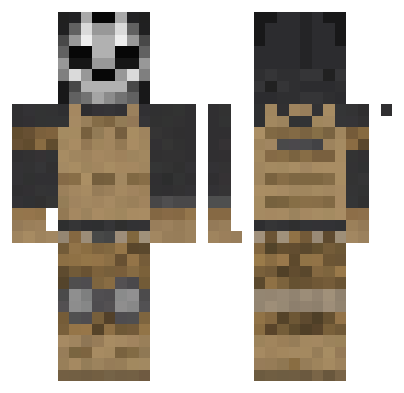LittleBlackDress Minecraft skin, front and back view