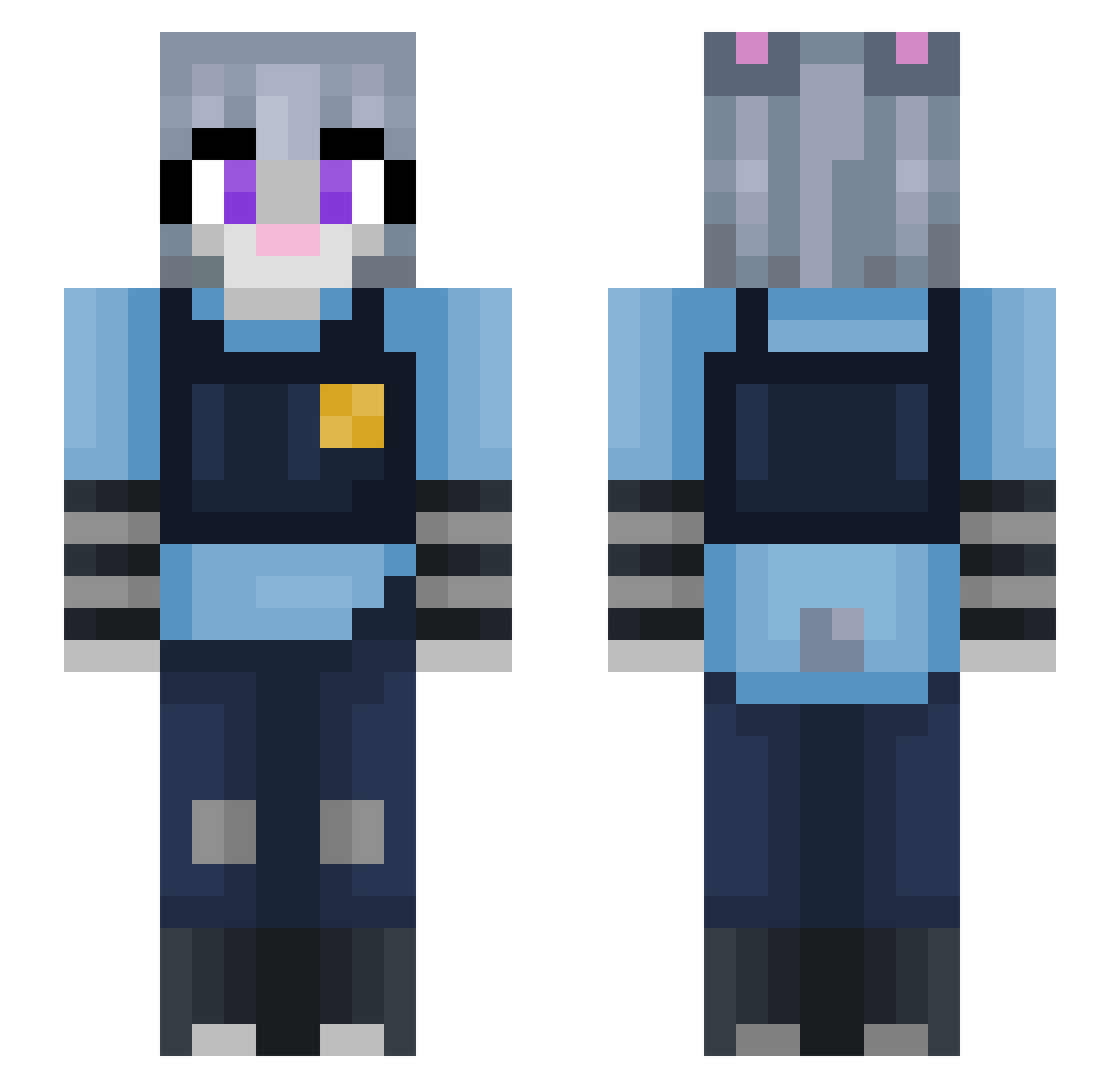 fancybeb Minecraft skin, front and back view