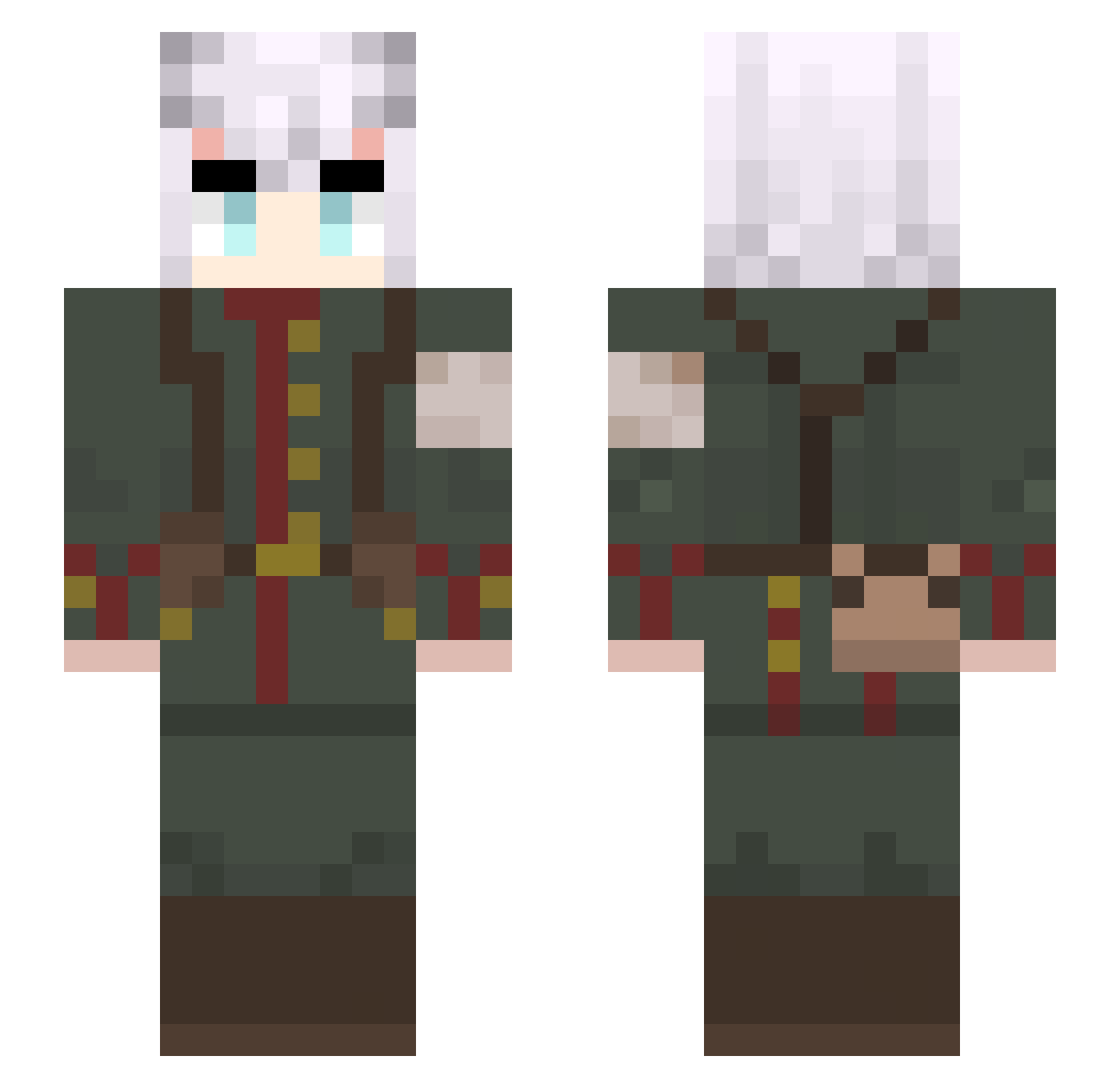 FluffyRaptor93 Minecraft skin, front and back view