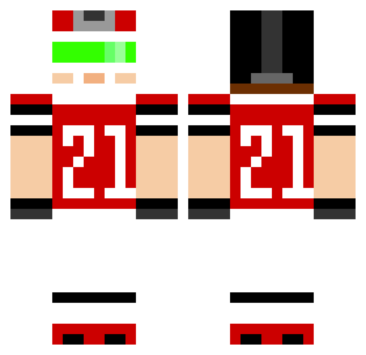 Sena_Kobayakawa Minecraft skin, front and back view