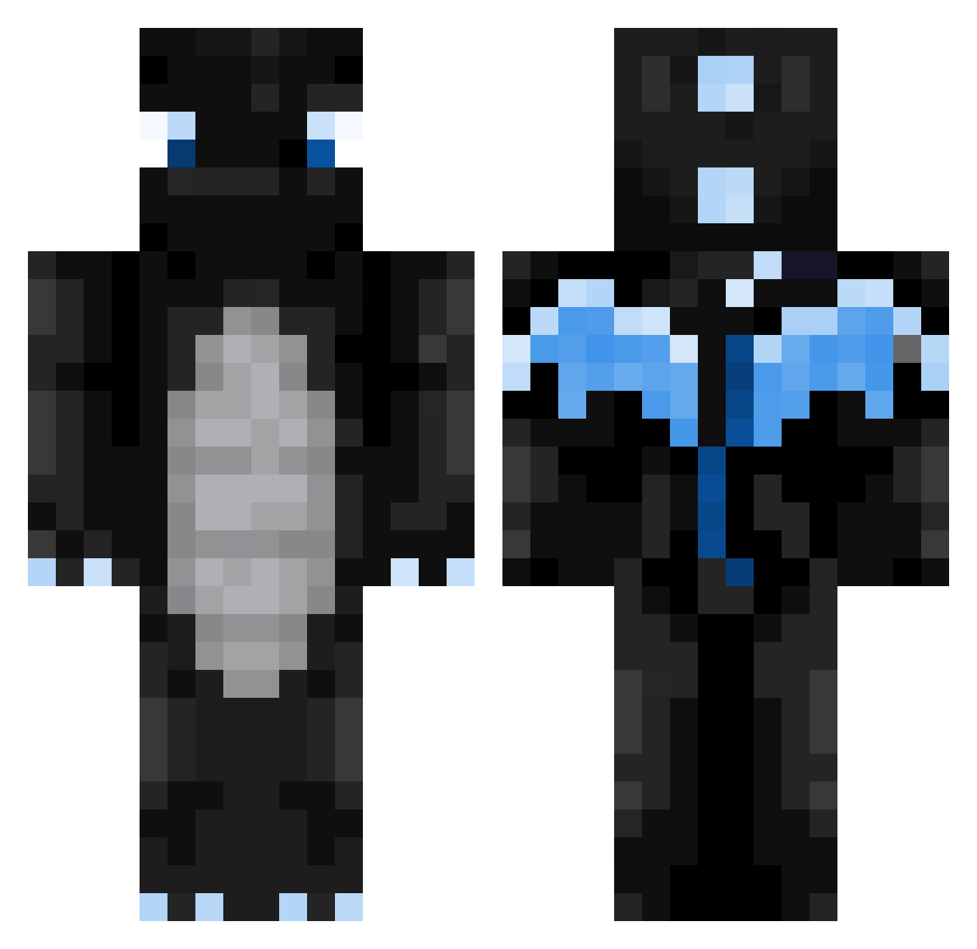 DragonNinja1282 Minecraft skin, front and back view