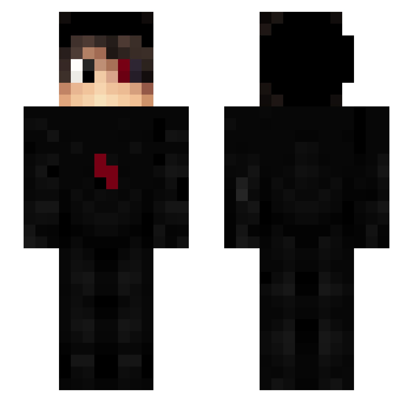 KeineEmpfehlung Minecraft skin, front and back view