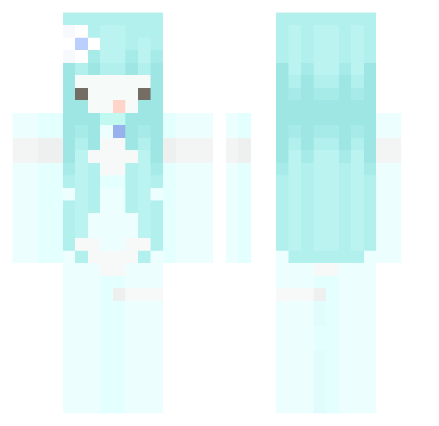 Puki06 Minecraft skin, front and back view