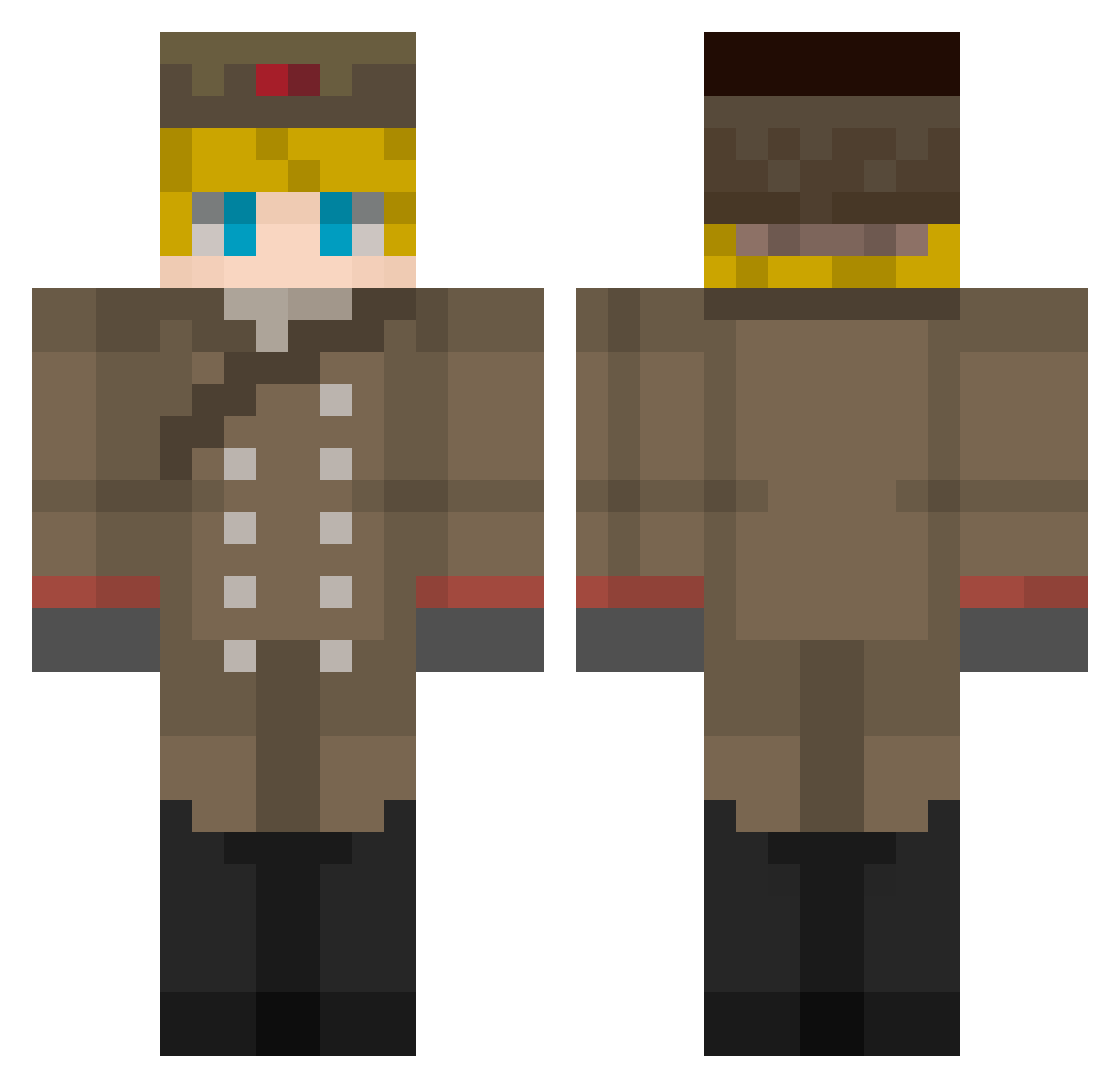 TornaTy Minecraft skin, front and back view