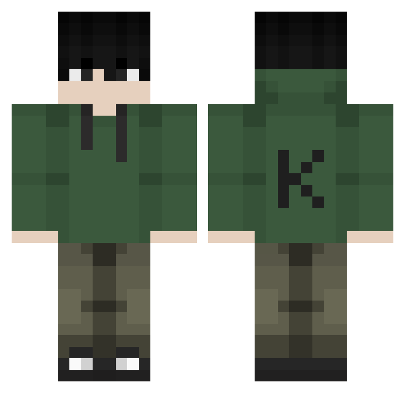 kinakomochi12199 Minecraft skin, front and back view