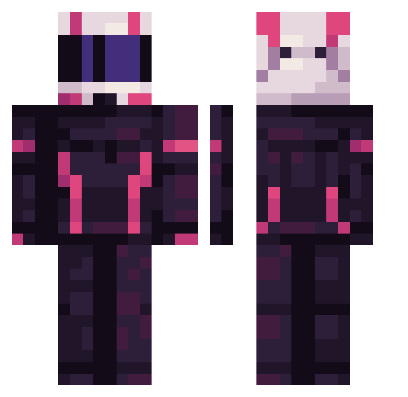 HimboPlayz Minecraft skin, front and back view