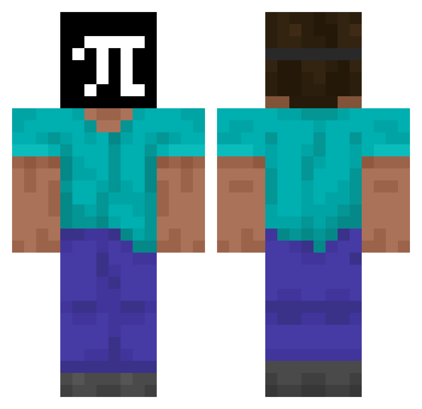 UCor1614 Minecraft skin, front and back view