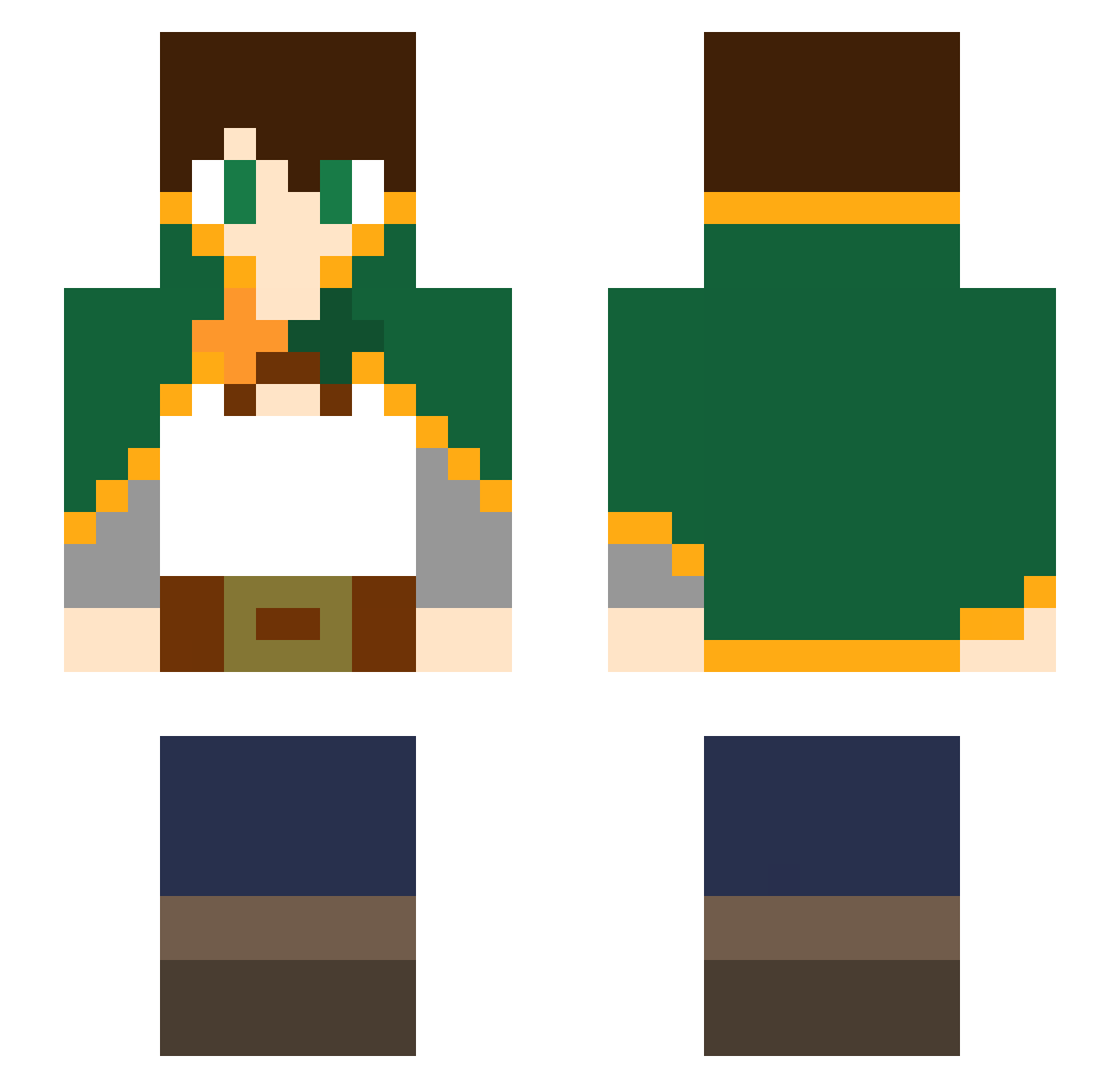 Pari Minecraft skin, front and back view