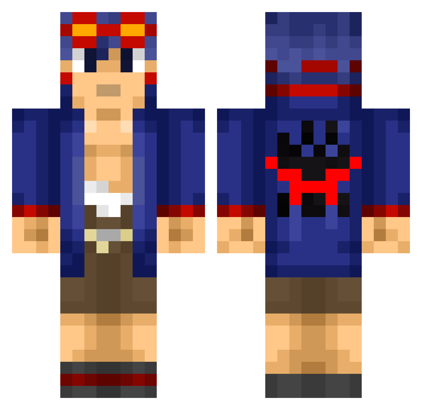Agnate Minecraft skin, front and back view