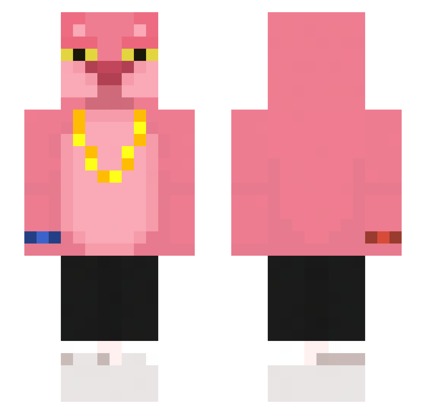 TheFitMC Minecraft skin, front and back view