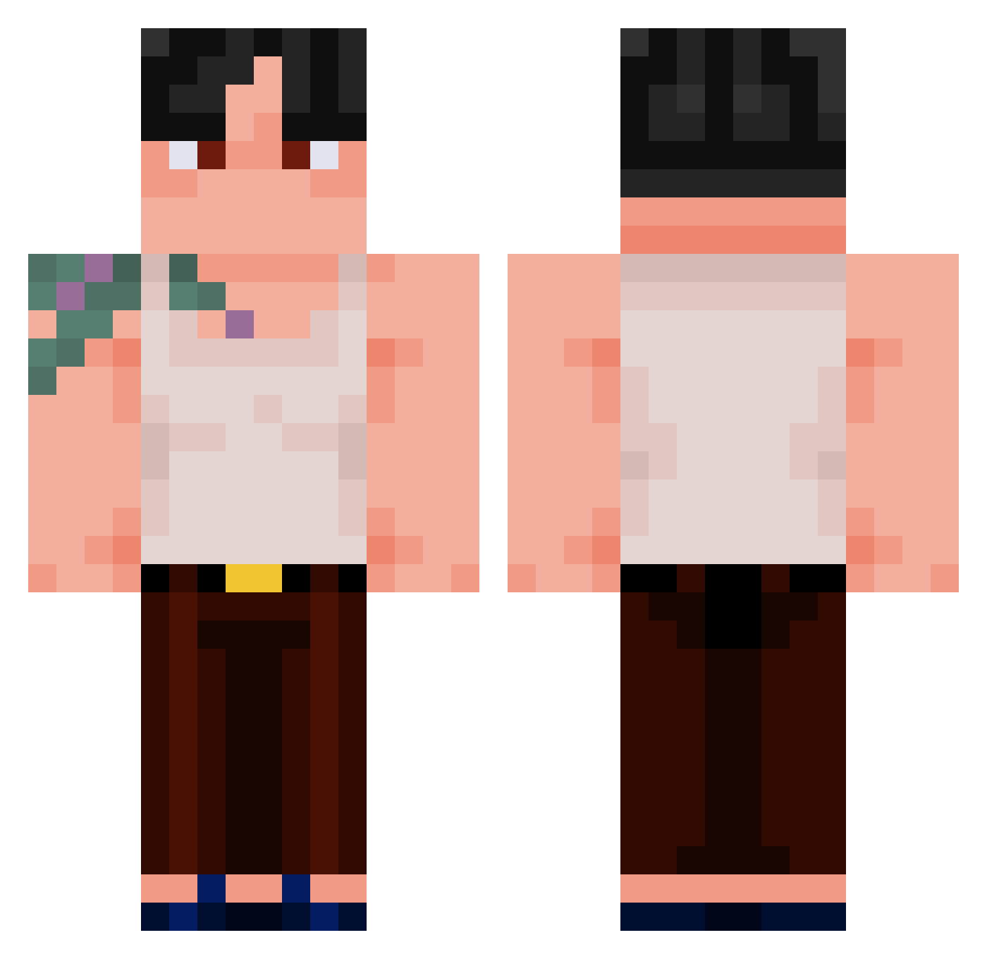 zyhhhhhzy Minecraft skin, front and back view