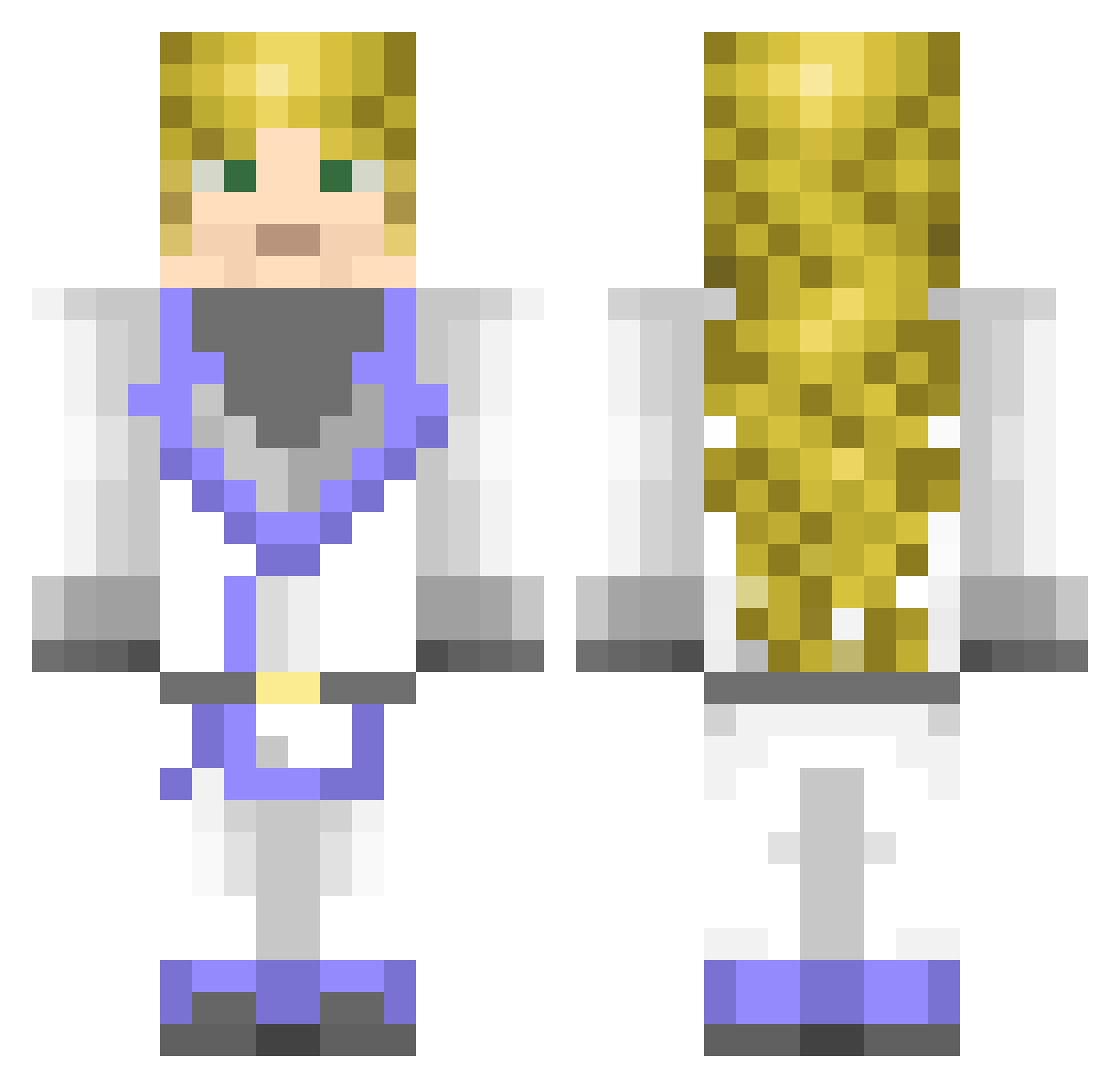 GuiGuexD Minecraft skin, front and back view