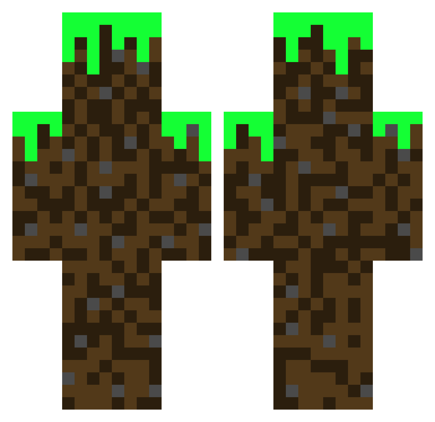 Dingosile Minecraft skin, front and back view