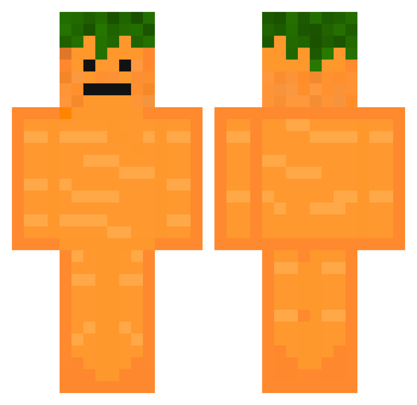 HavucStrafee Minecraft skin, front and back view