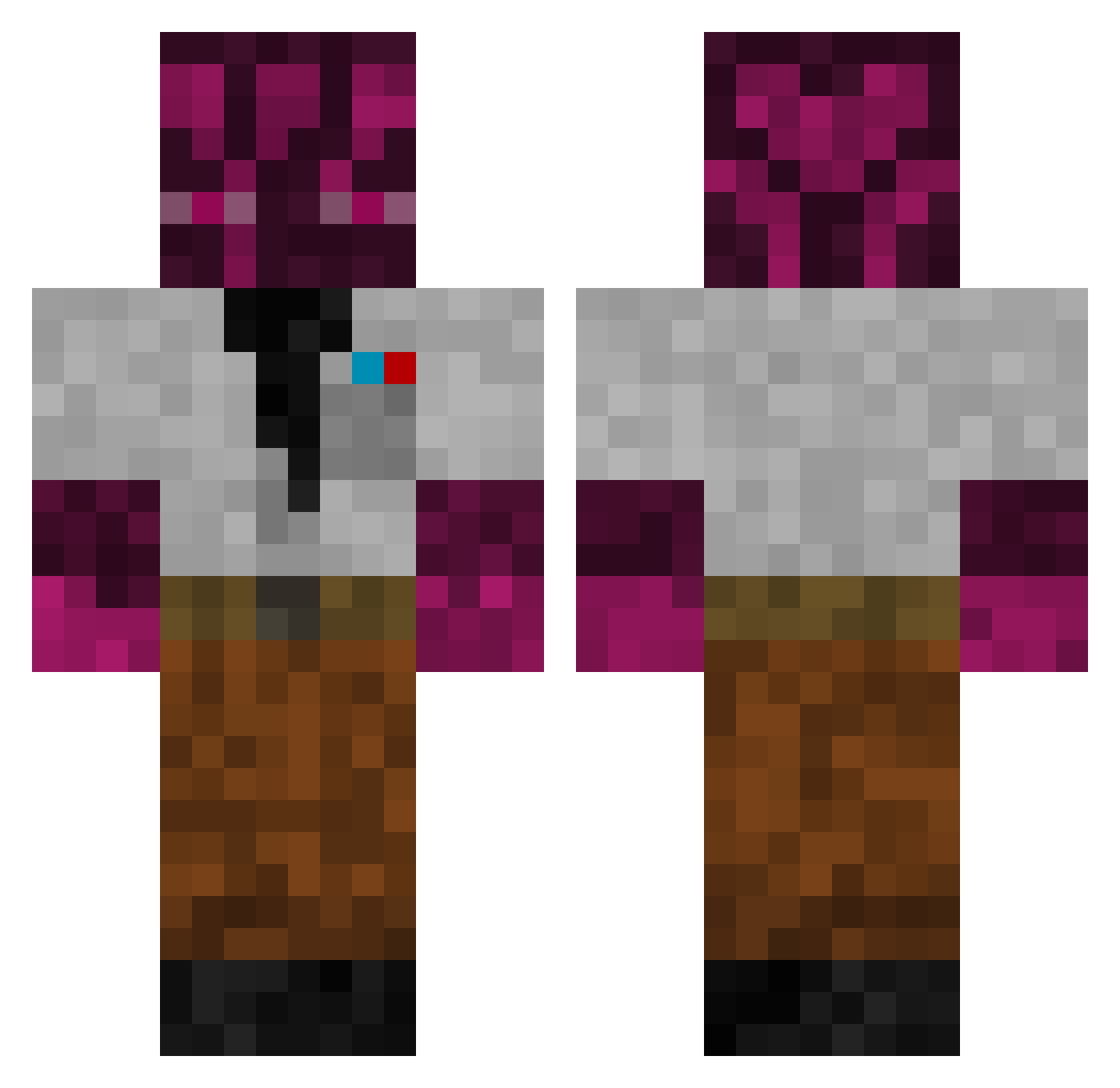 MaxmilianLol Minecraft skin, front and back view